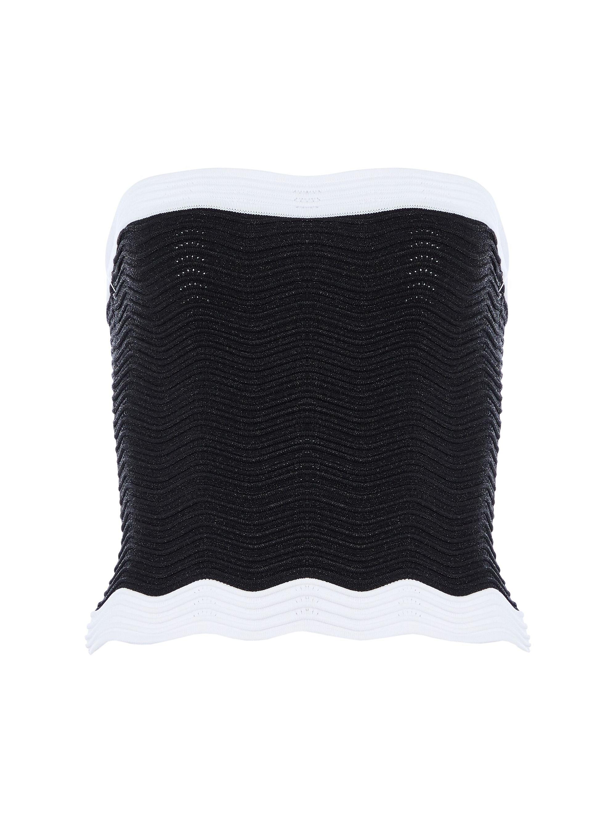 Retrofête Women's Hart Knit Top - Metallic Black White