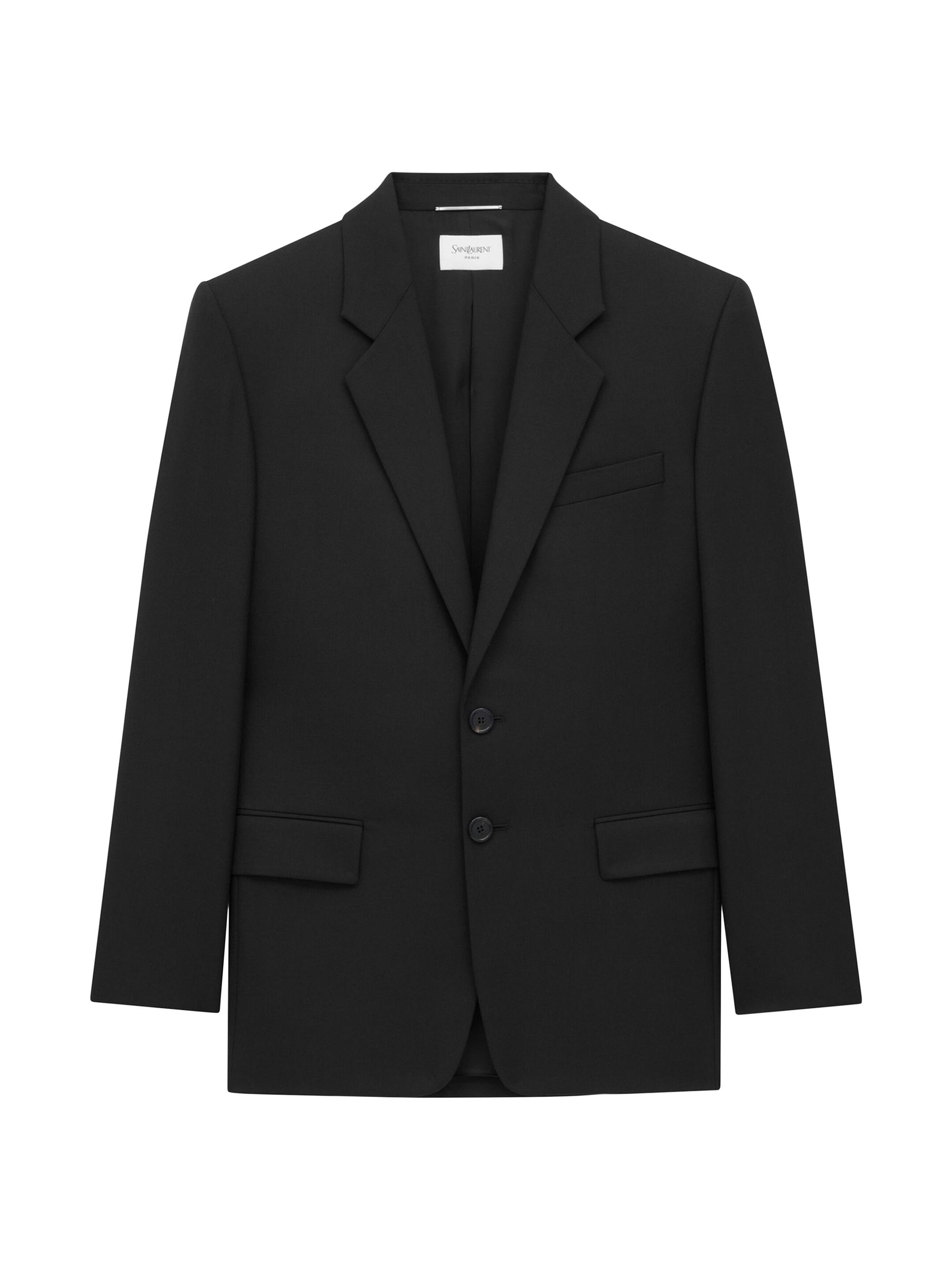 Saint Laurent Men's Jacket in Gabardine Black