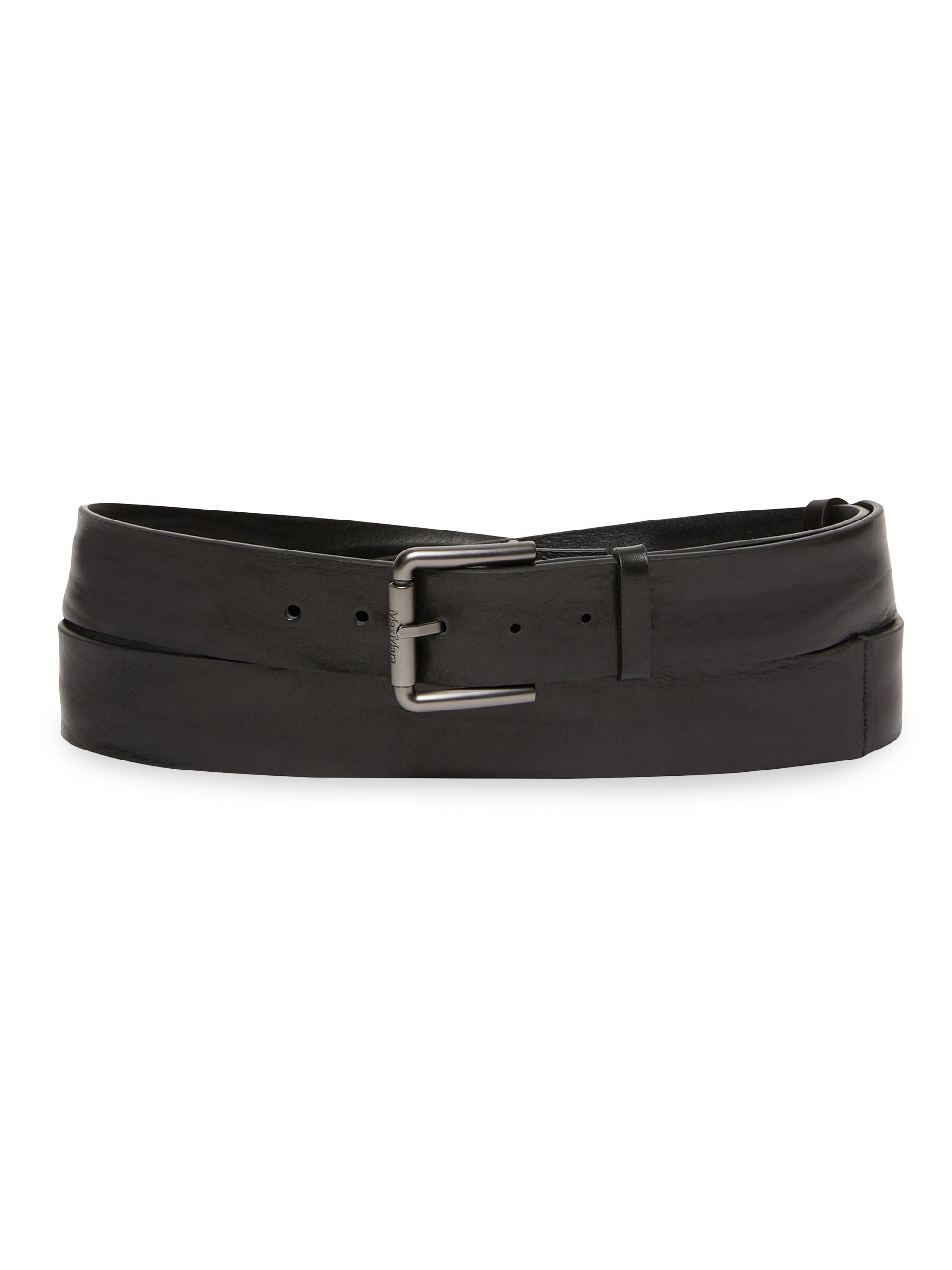 Max Mara Women's Long Leather Belt - Black