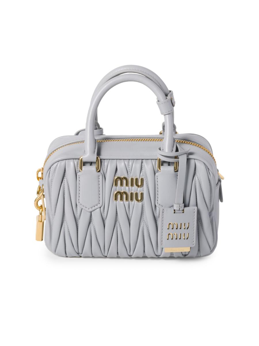 Miu Miu Arcadie Matelassé Nappa Leather Top Handle Bag
