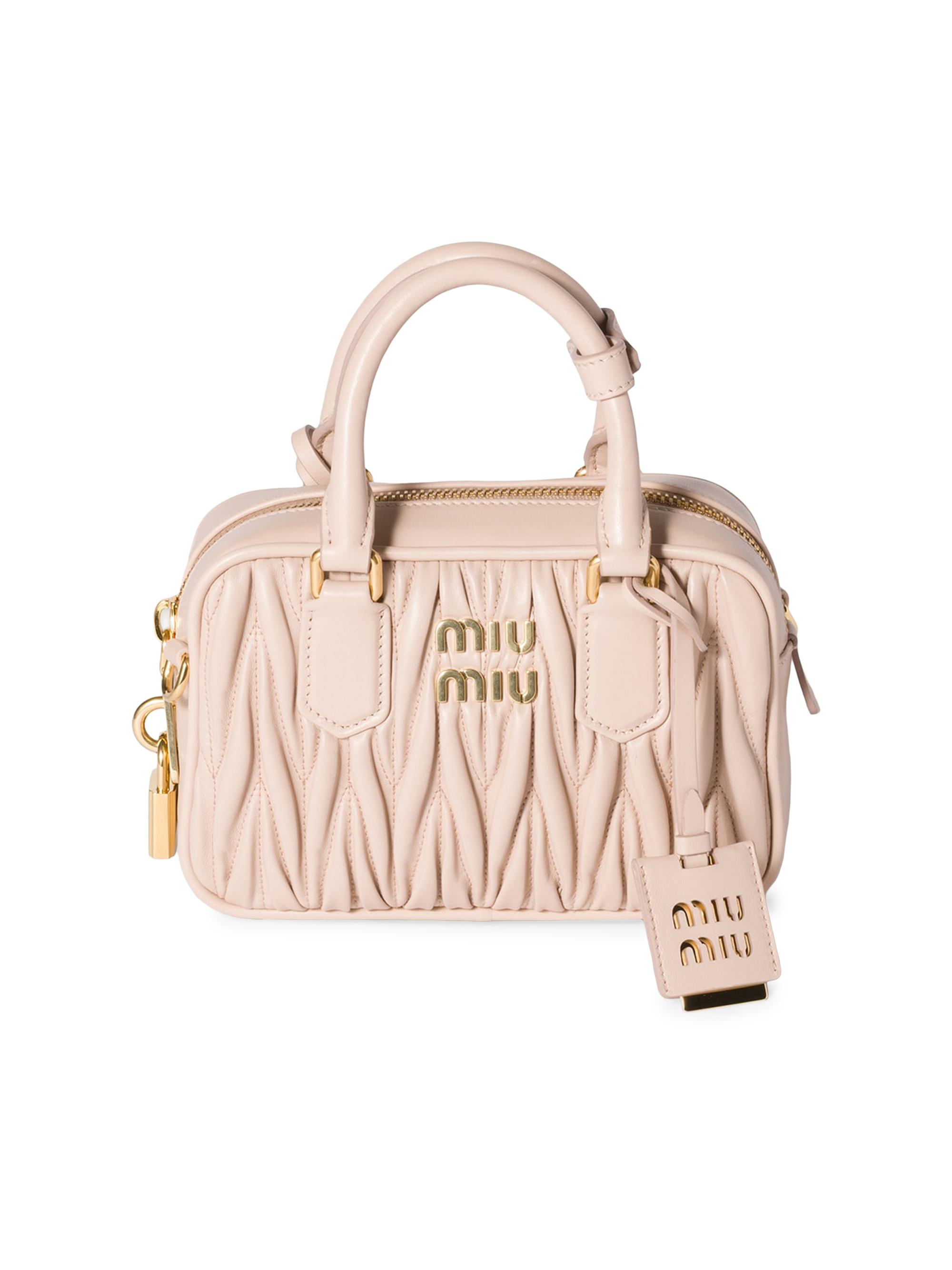 Miu Miu Arcadie Matelassé Nappa Leather Top Handle Bag | Saks