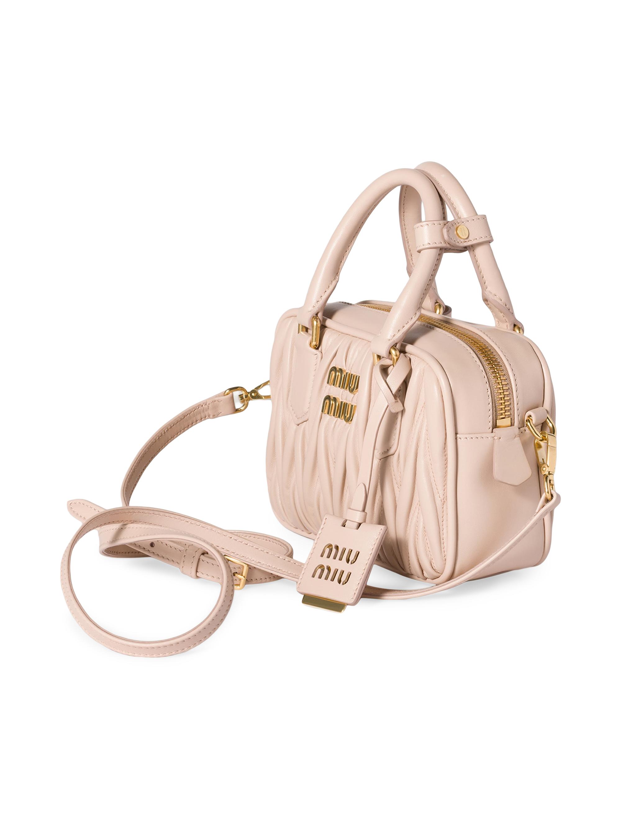 Miu Miu Arcadie Matelassé Nappa Leather Top Handle Bag
