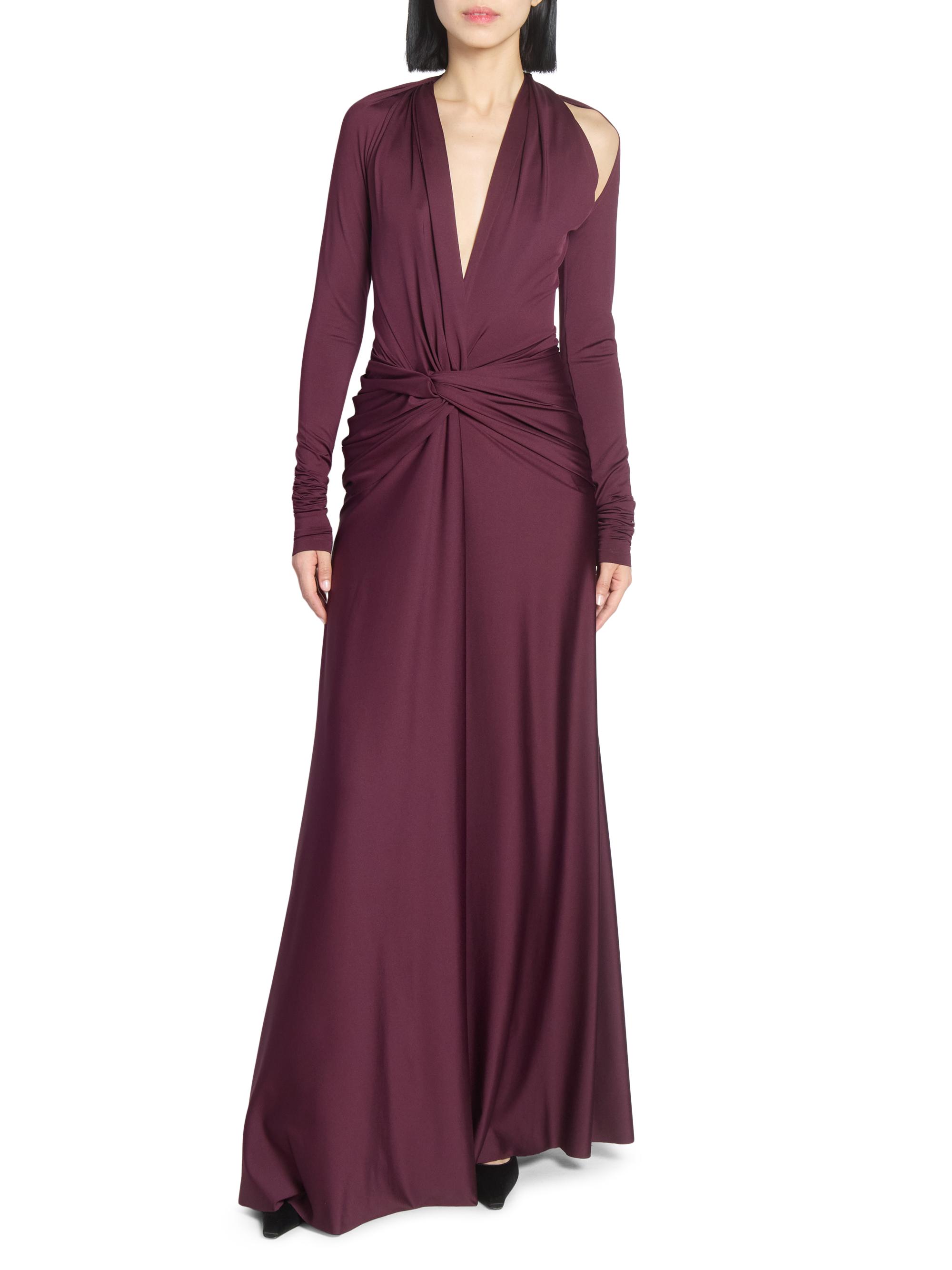 Victoria Beckham Twist-Front Cut-Out Plunge Maxi Dress | Saks