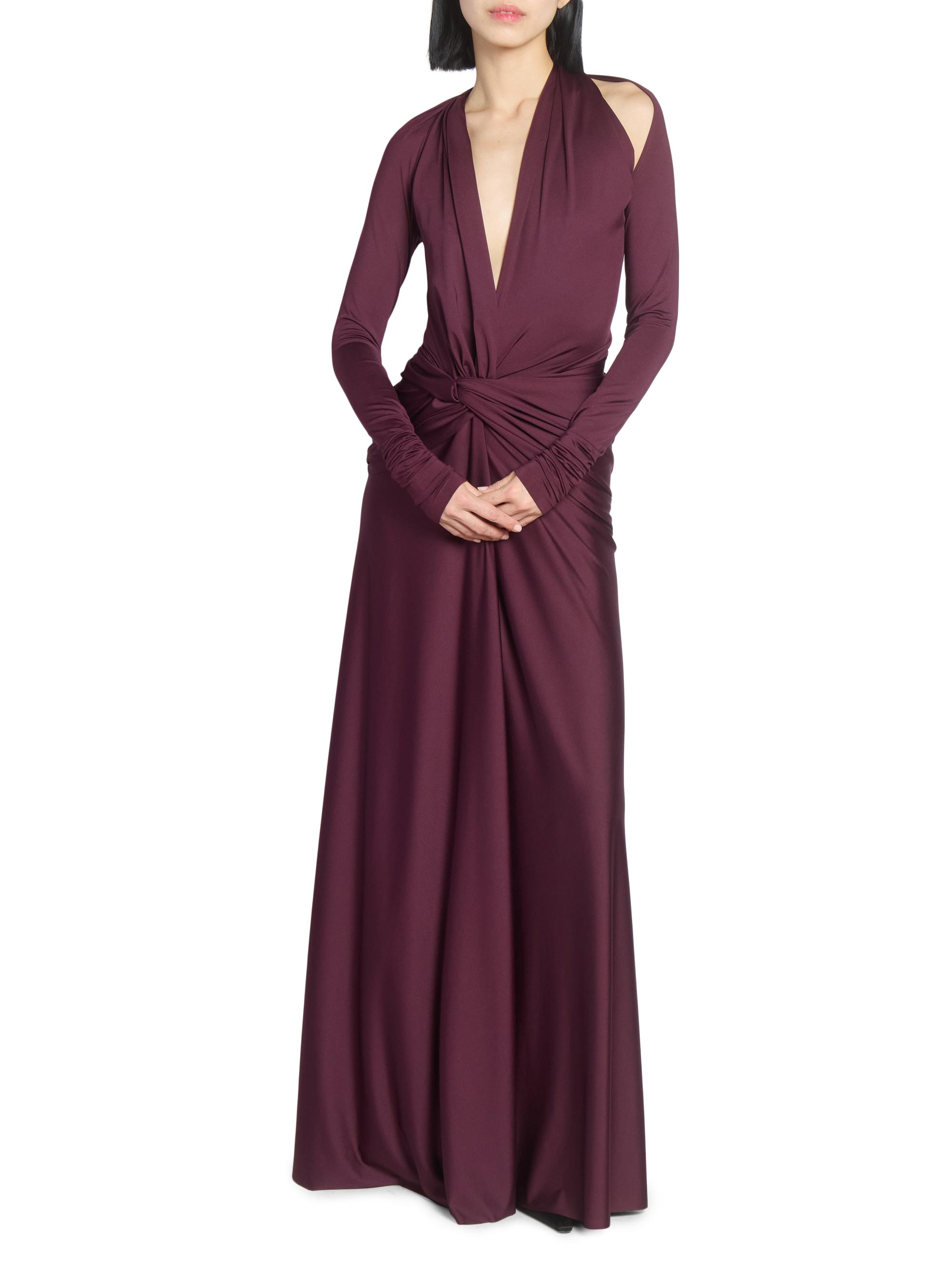 Victoria Beckham Twist-Front Cut-Out Plunge Maxi Dress | Saks