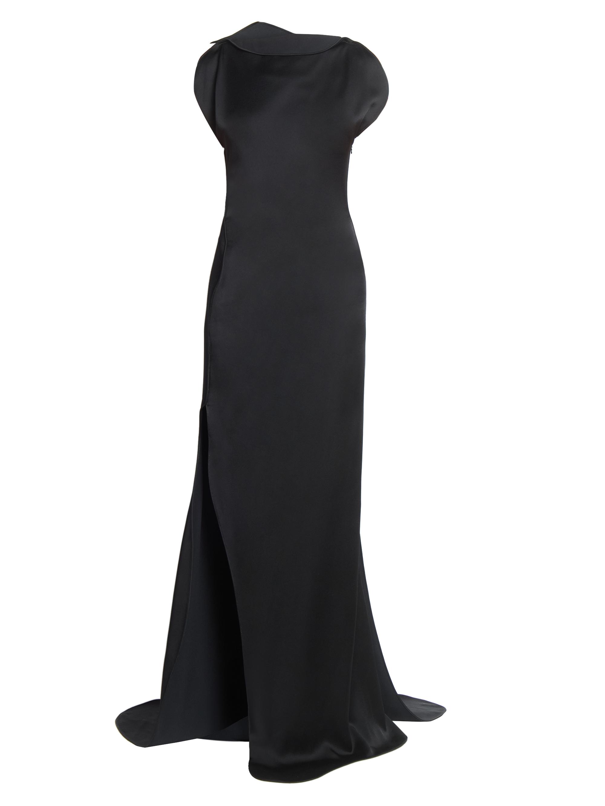 Victoria Beckham Women's Satin Corded Cap-Sleeve Gown - Black