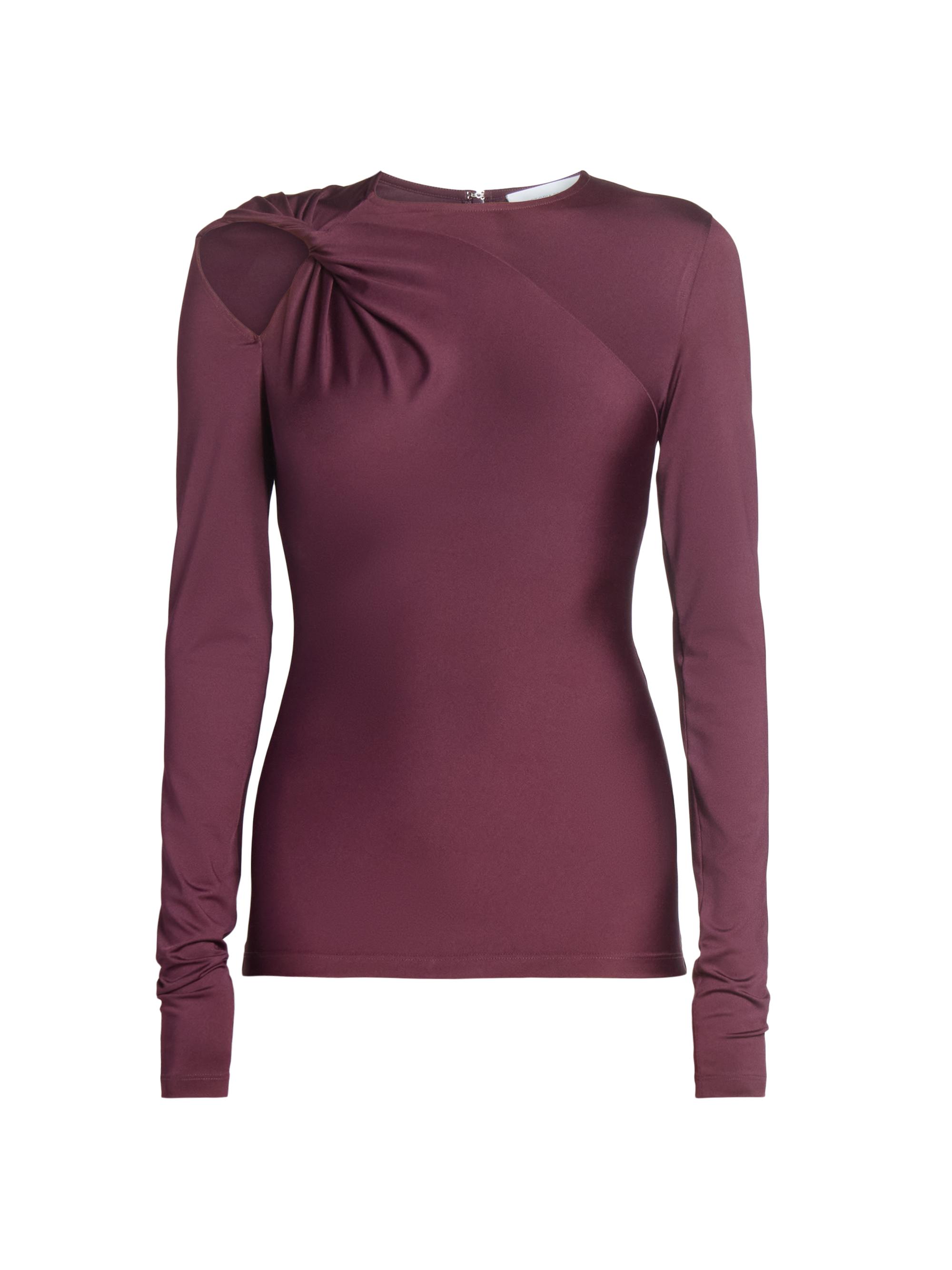 Victoria Beckham Women's Twisted Cut-Out Stretch-Jersey Top - Merlot
