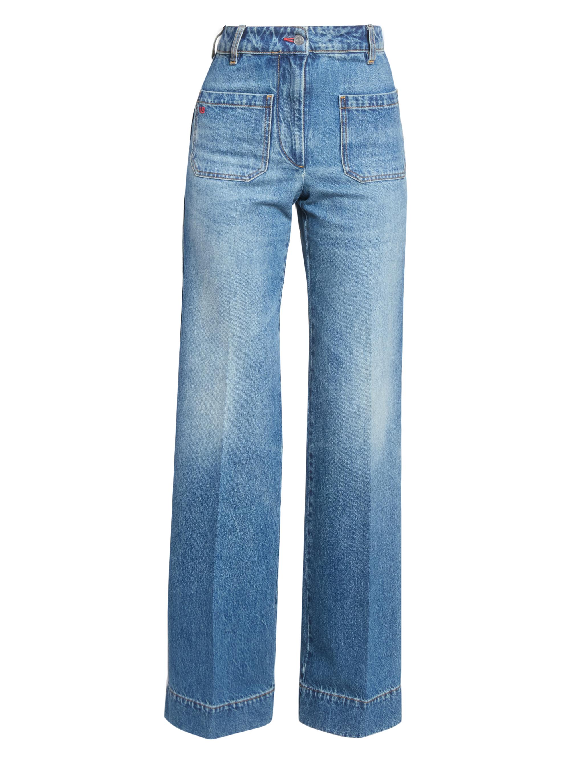 Victoria Beckham Women's Alina High-Rise Wide-Leg Jeans - Classic Blue Wash