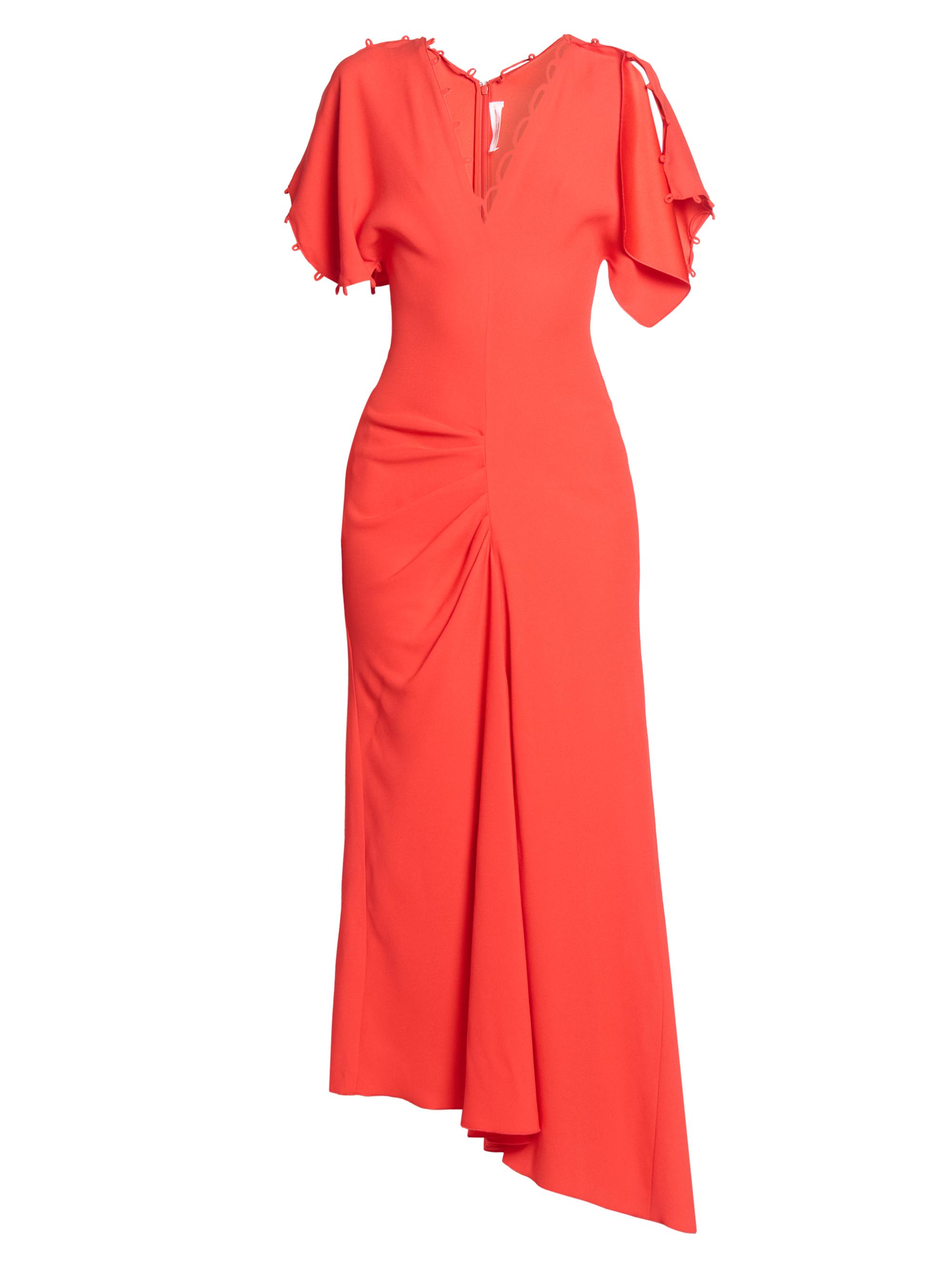 Victoria Beckham Women's Asymmetric Draped Crepe Maxi Dress - Cayenne