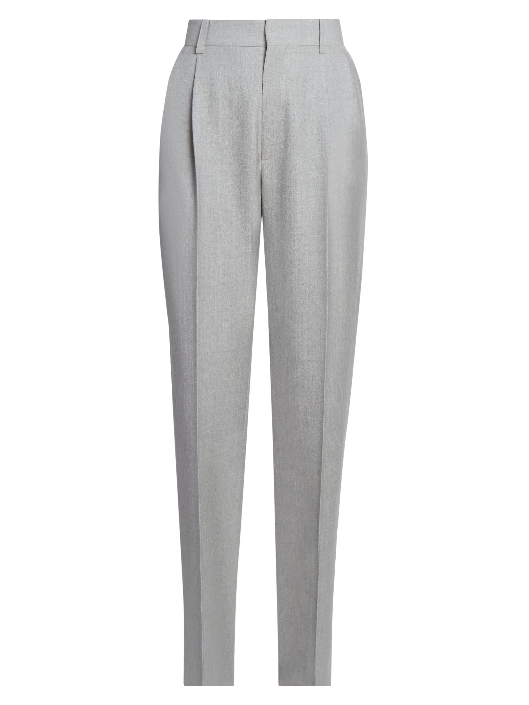 Victoria Beckham Women's Wool-Cashmere High-Rise Wide-Leg Trousers - Mid Grey Melange