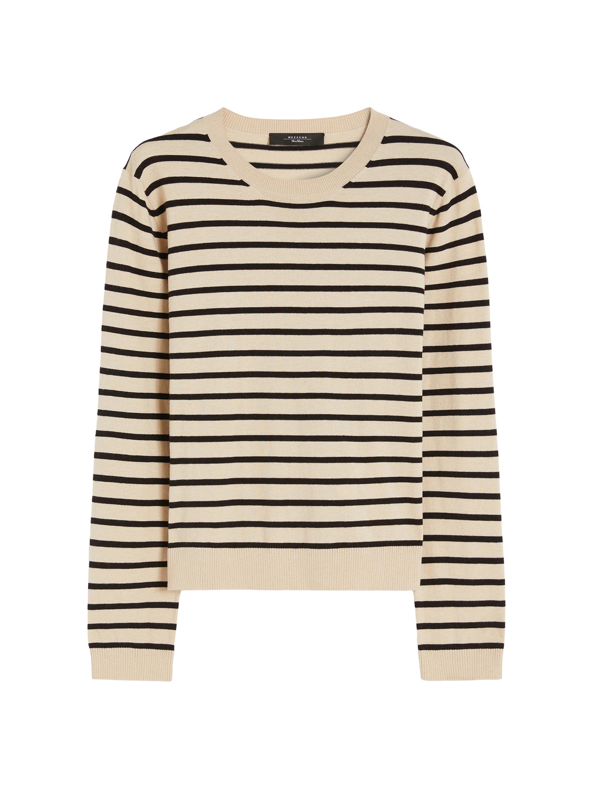 Weekend Max Mara Women's Silk and Wool Yarn Jumper - Beige Pinstripes