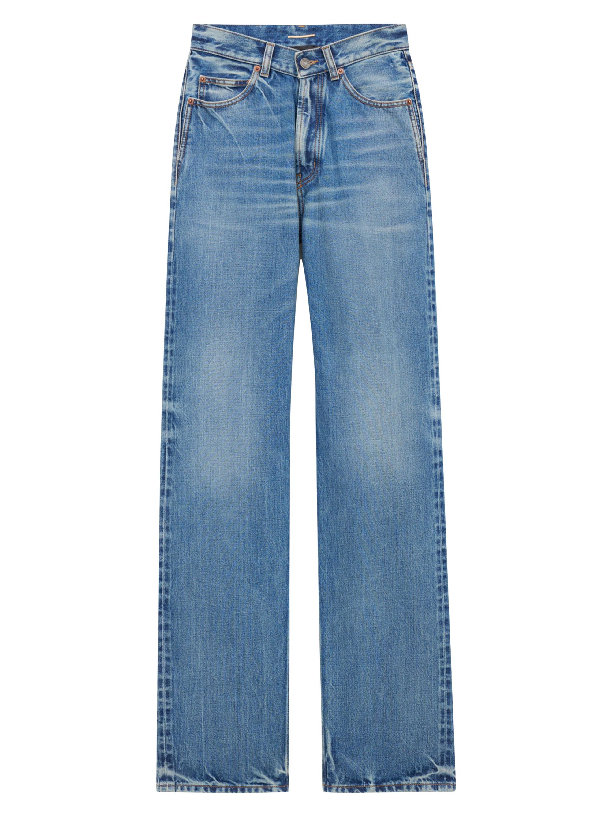 Saint Laurent Long Straight Jeans in Charlotte Denim | Saks