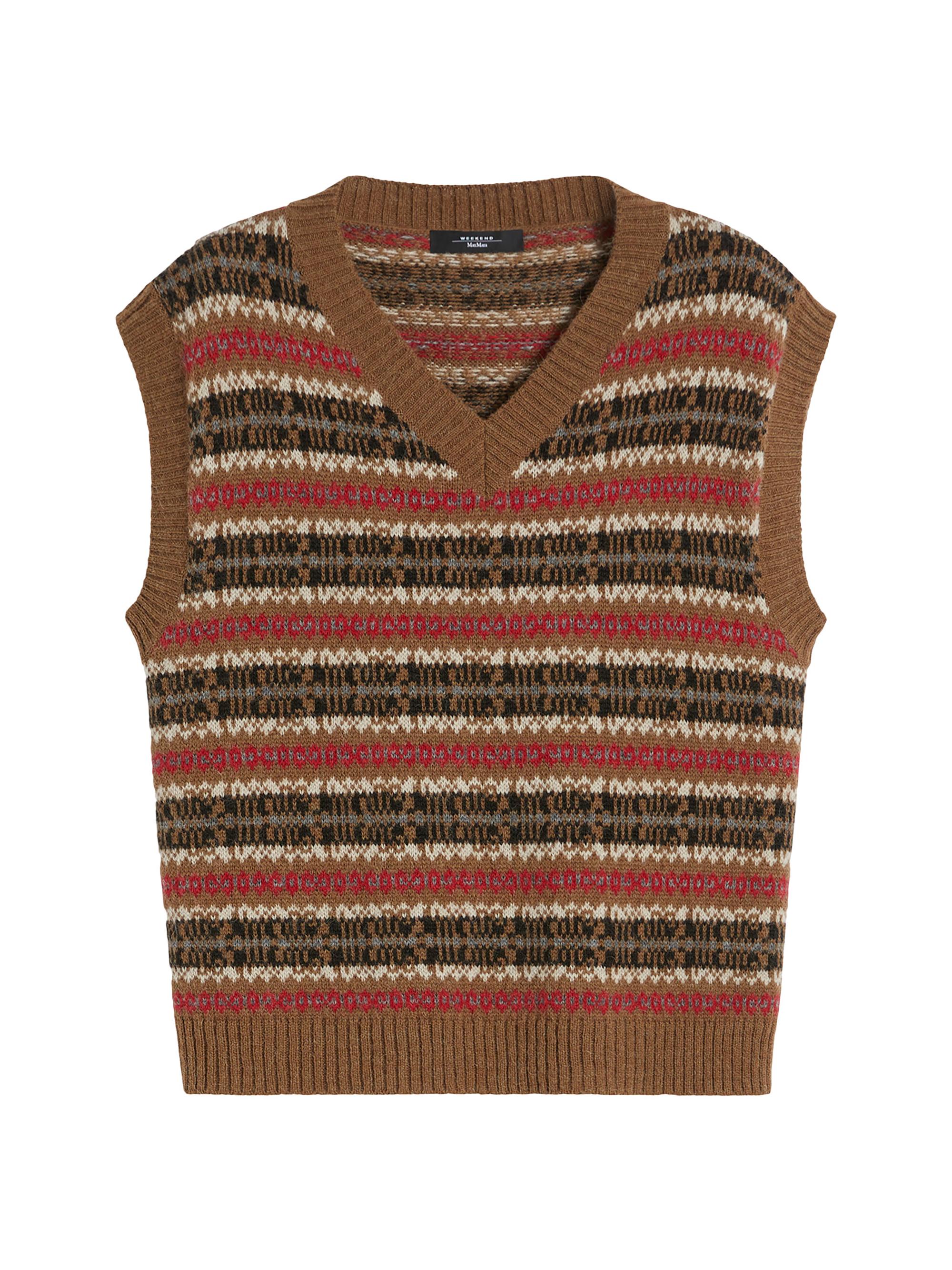 Weekend Max Mara Women's Wool and Alpaca Jacquard Gilet - Camel Jacquard