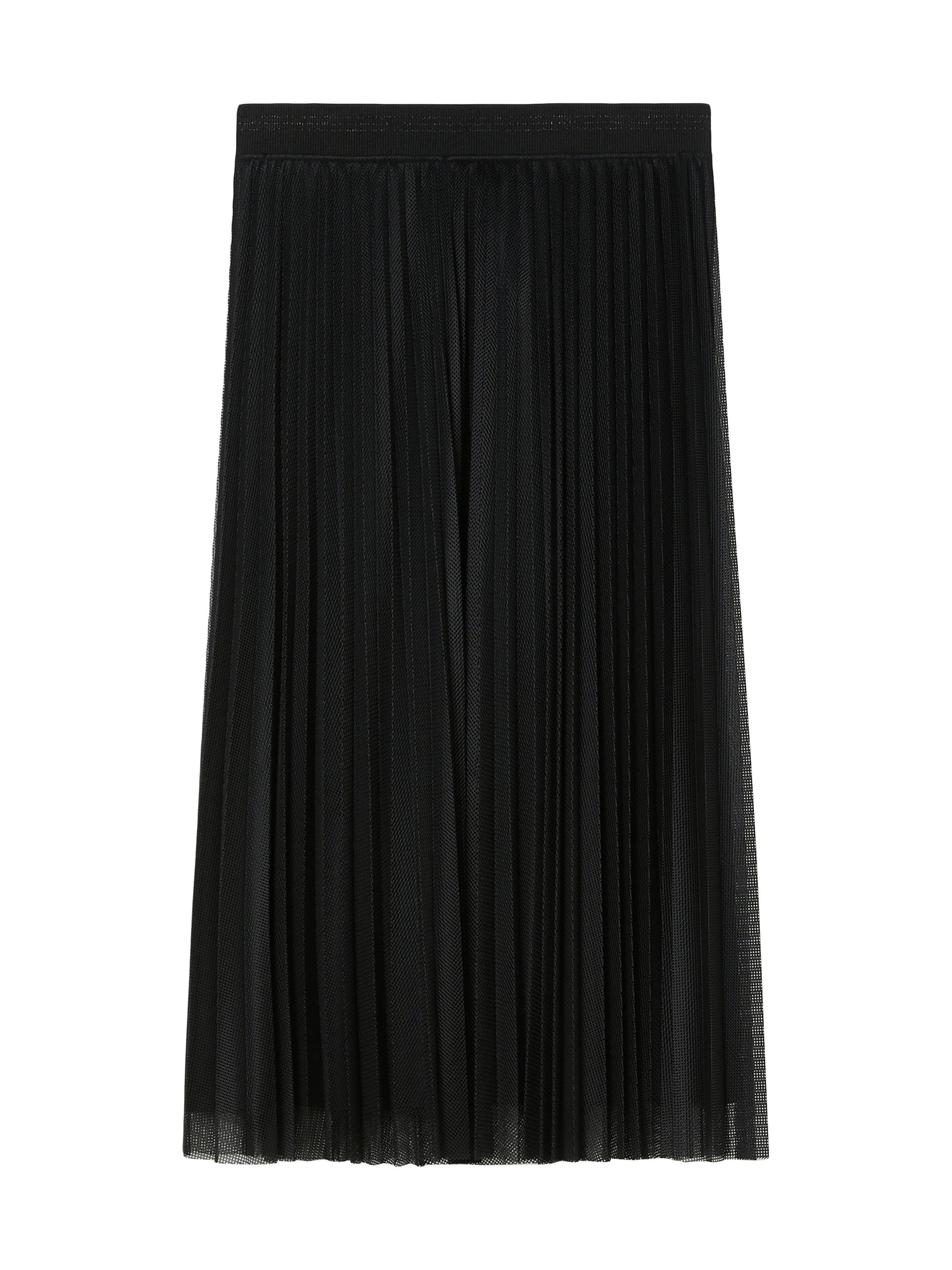 Marina Rinaldi Women's Long Pleated Mesh Skirt - Black