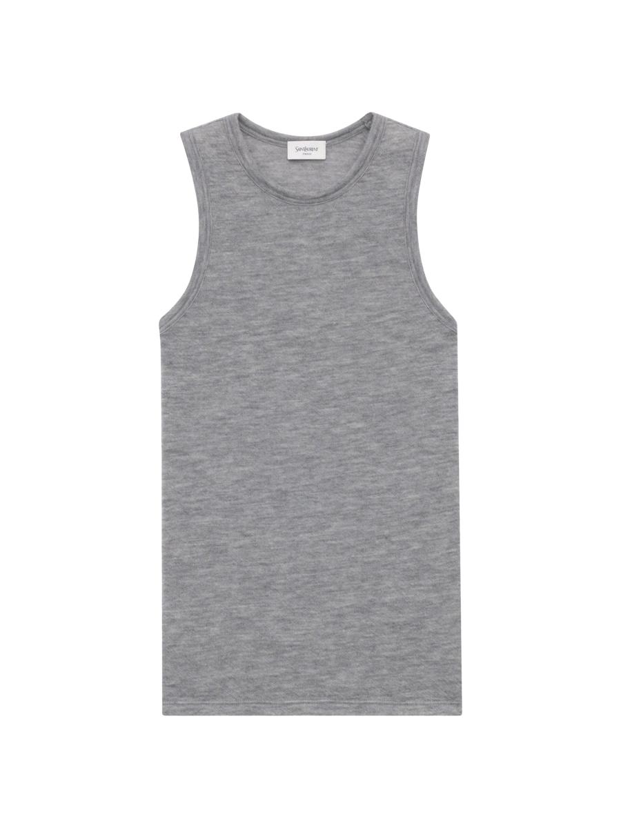Saint Laurent Women's Tank Top In Cashmere Jersey In Gray