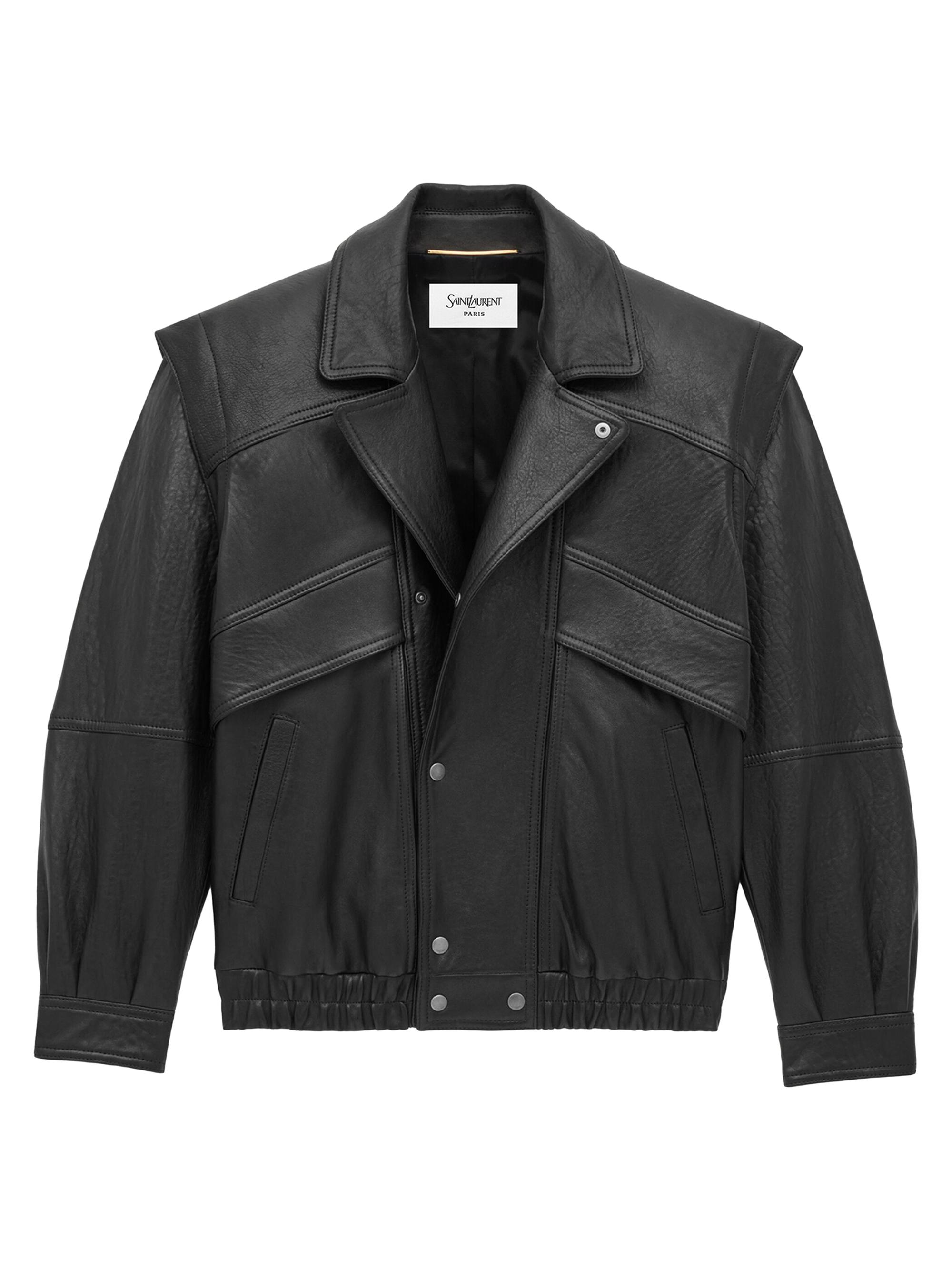 Saint Laurent Bomber Jacket in Bubbled Lambskin Leather | Saks