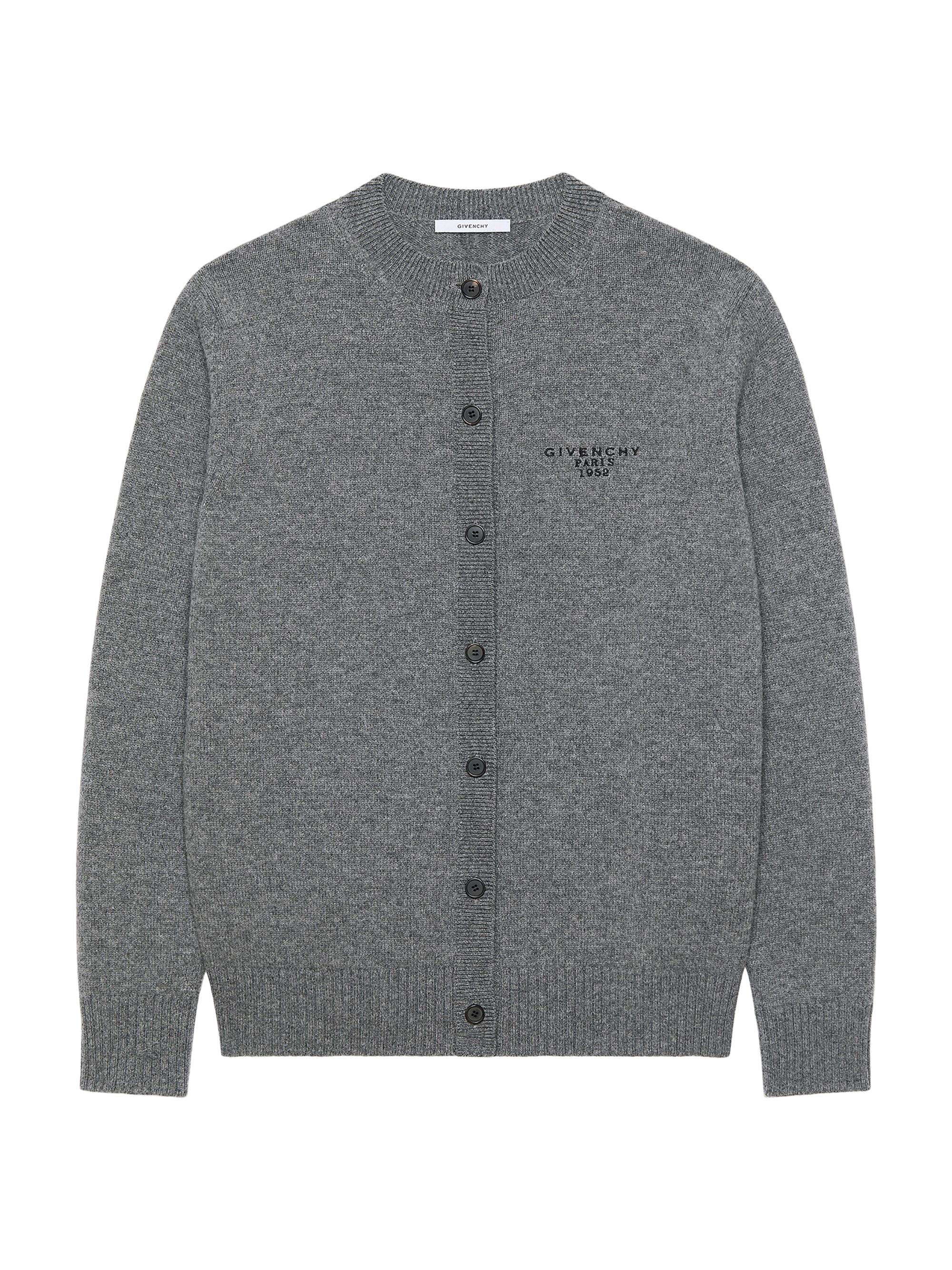 Givenchy Women's Cardigan in Wool and Cashmere with Paris 1952 - Slate Blend