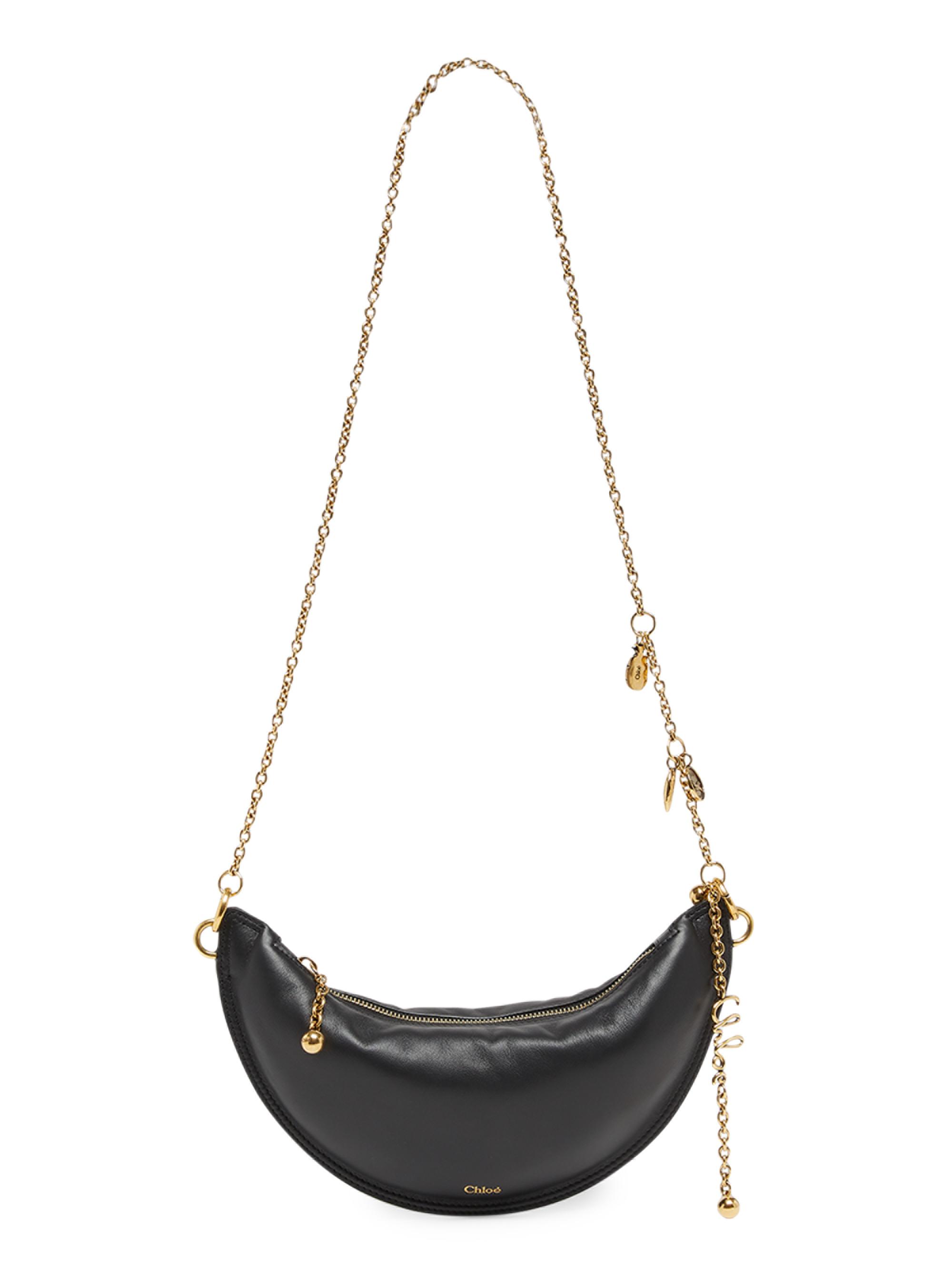 Chloé Women's Mini Curved Leather Shoulder Bag - Black