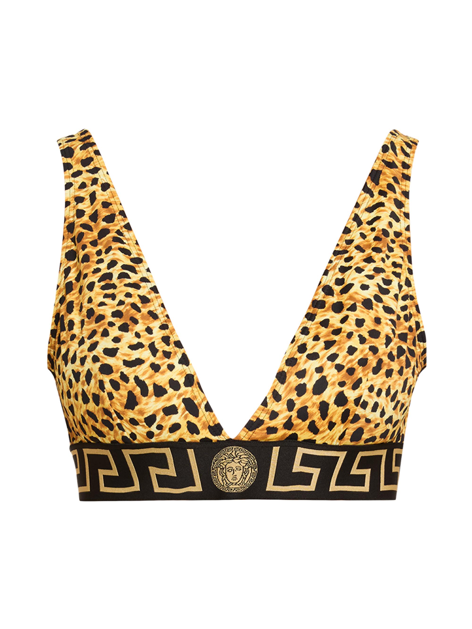 Versace Women's Cheetah-Printed Triangle Bikini Top