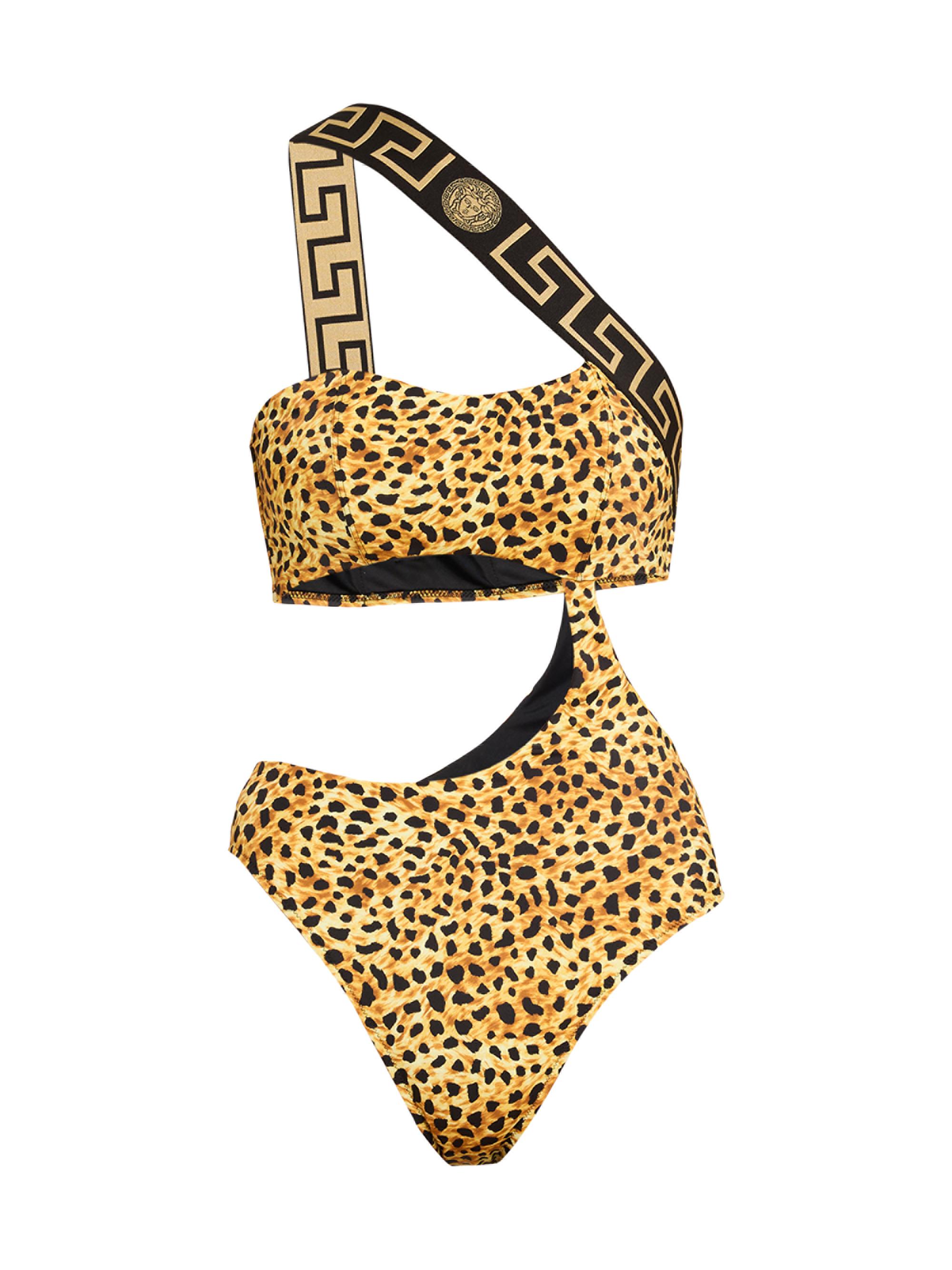Versace Women's Cheetah-Printed Cut-Out One-Piece Swimsuit