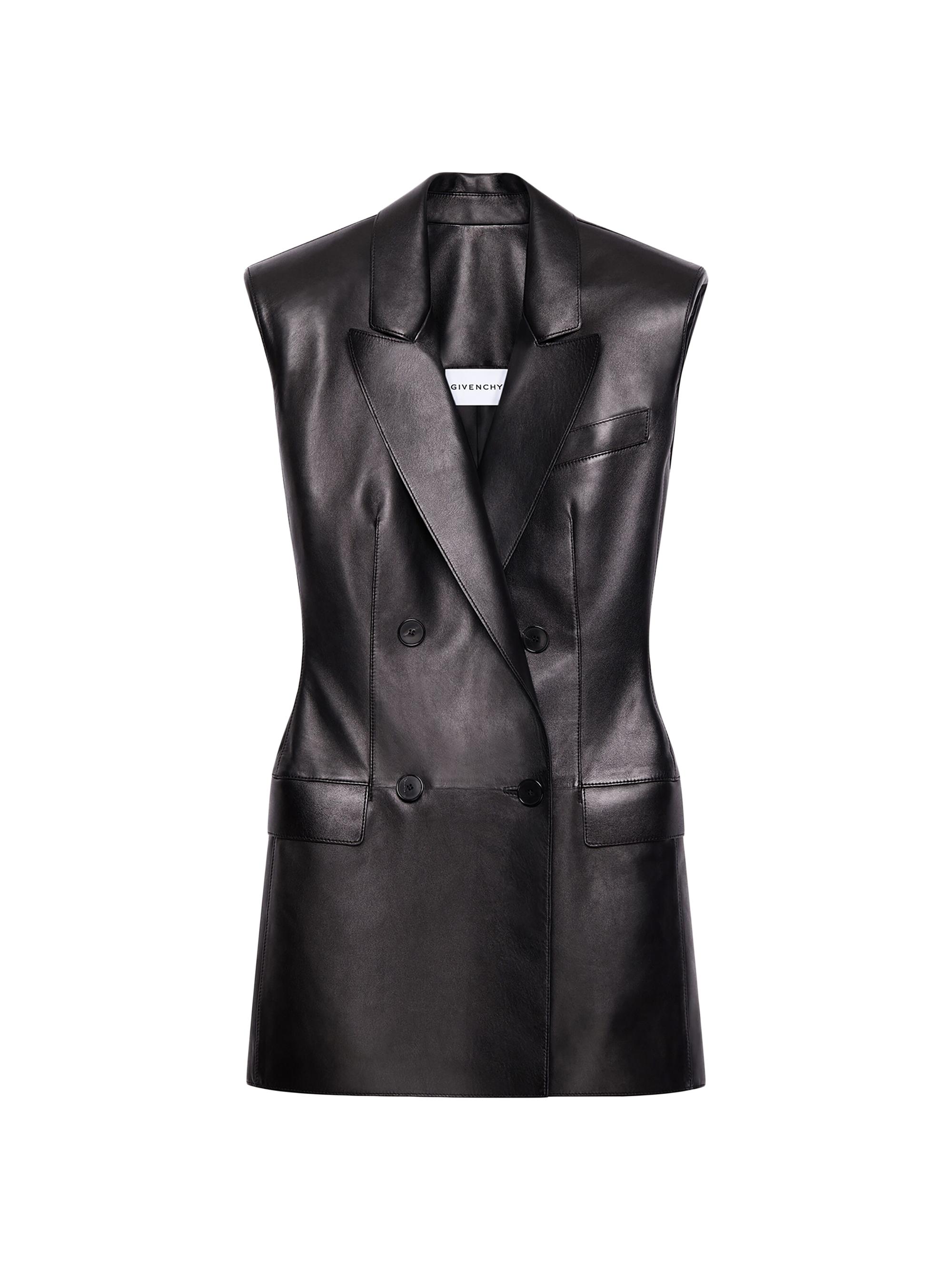 Givenchy Women's Sleeveless Jacket in Leather - Black