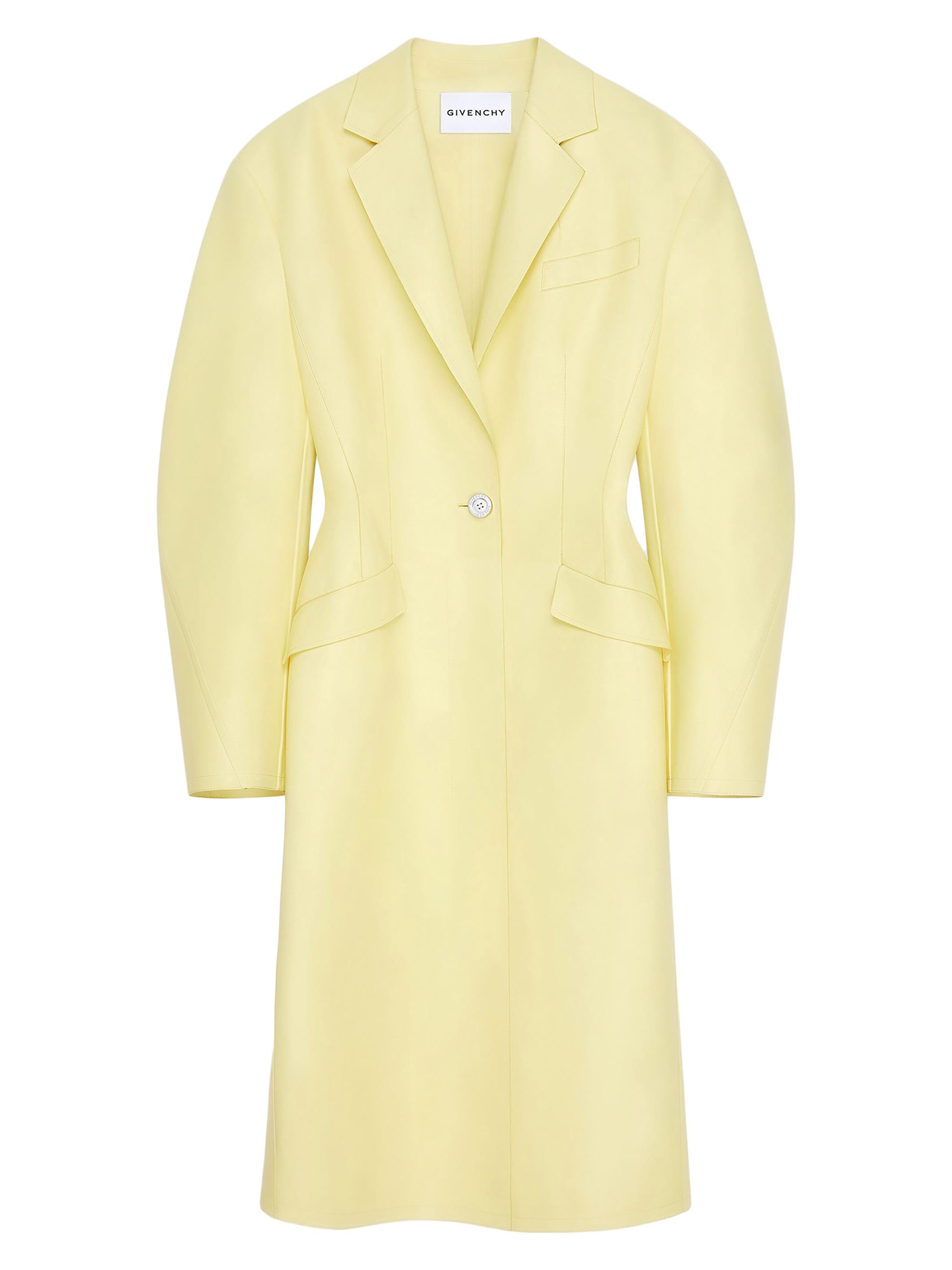 Givenchy Women's Coat in Leather - Pale Yellow