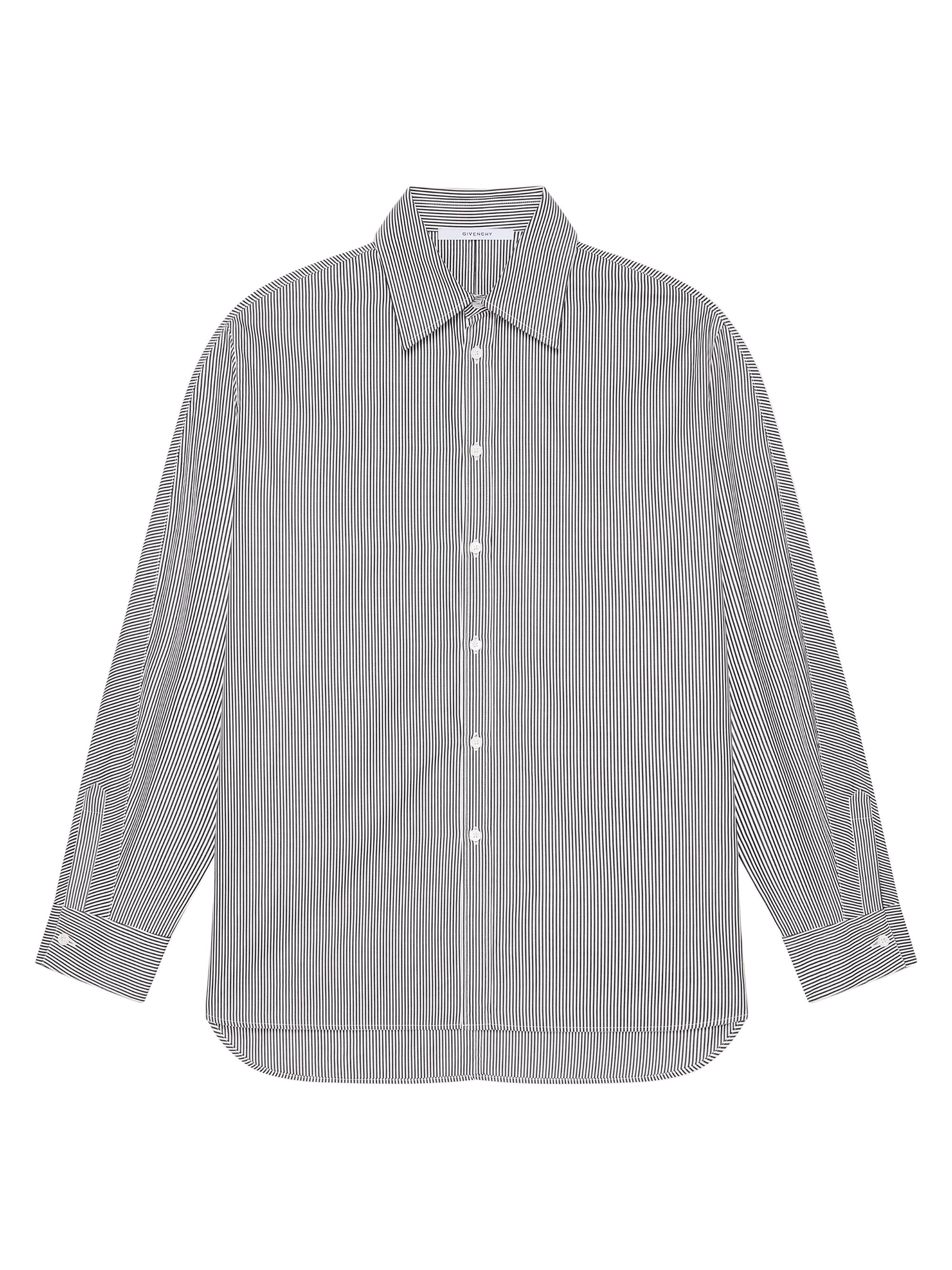 Givenchy Men's Striped Shirt in Poplin - White Black
