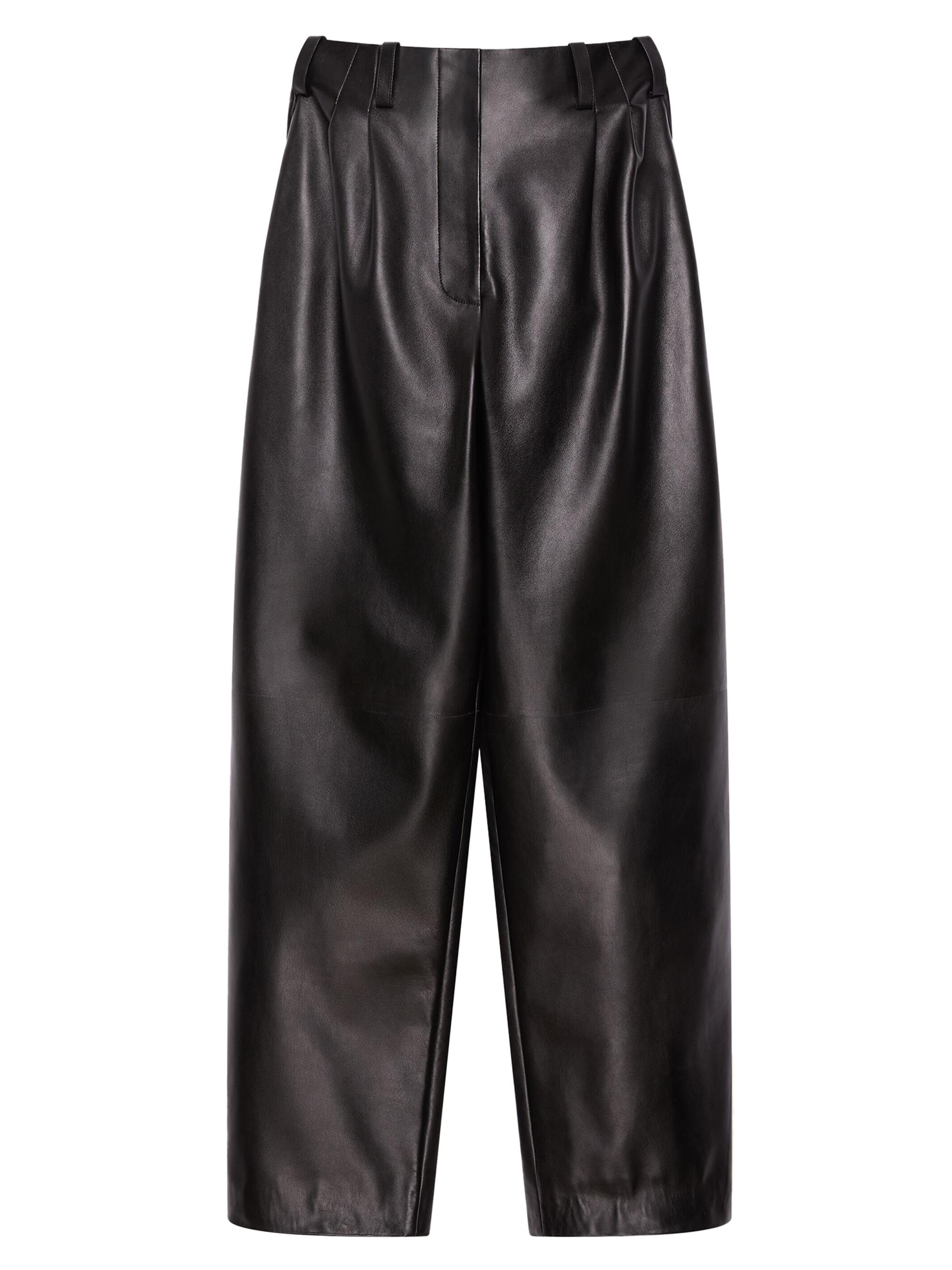 Givenchy Women's Two-Pleat Pants in Leather - Black