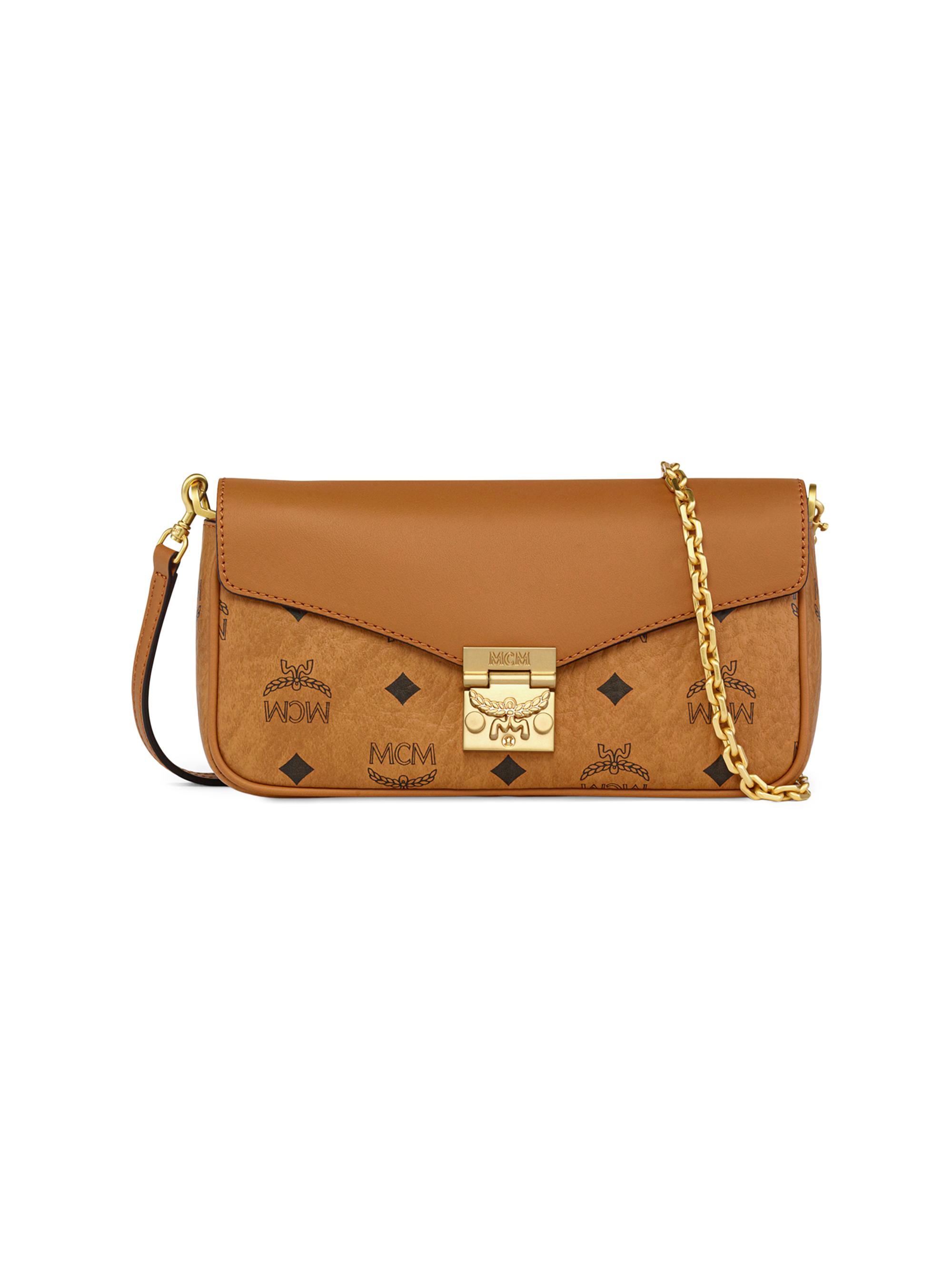 MCM Women's Mini Tracy Visetos Canvas & Leather Crossbody Bag - Cognac