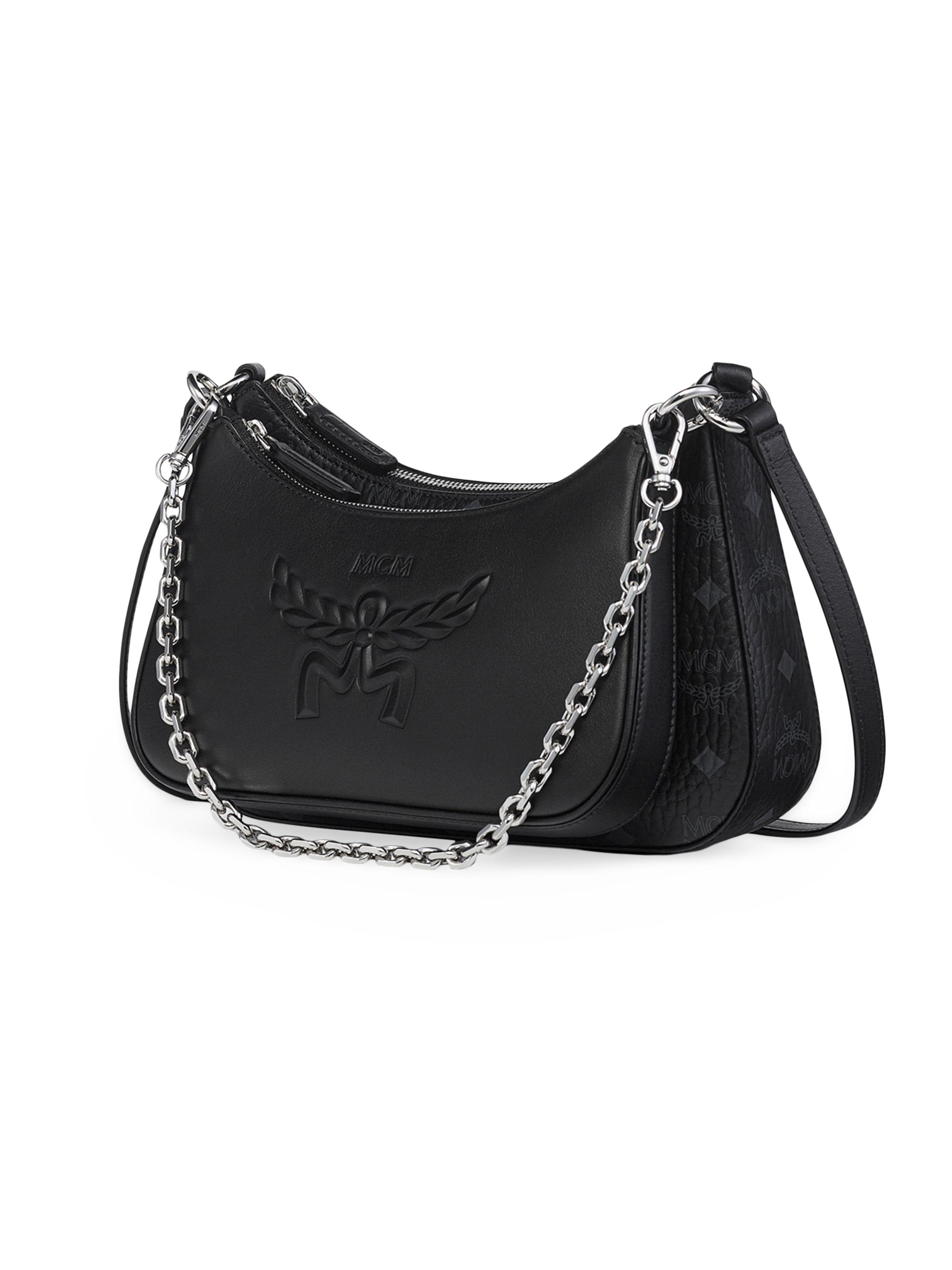 MCM Women's  Aren Visetos Crossbody Bag - Black | Thumbnail 2