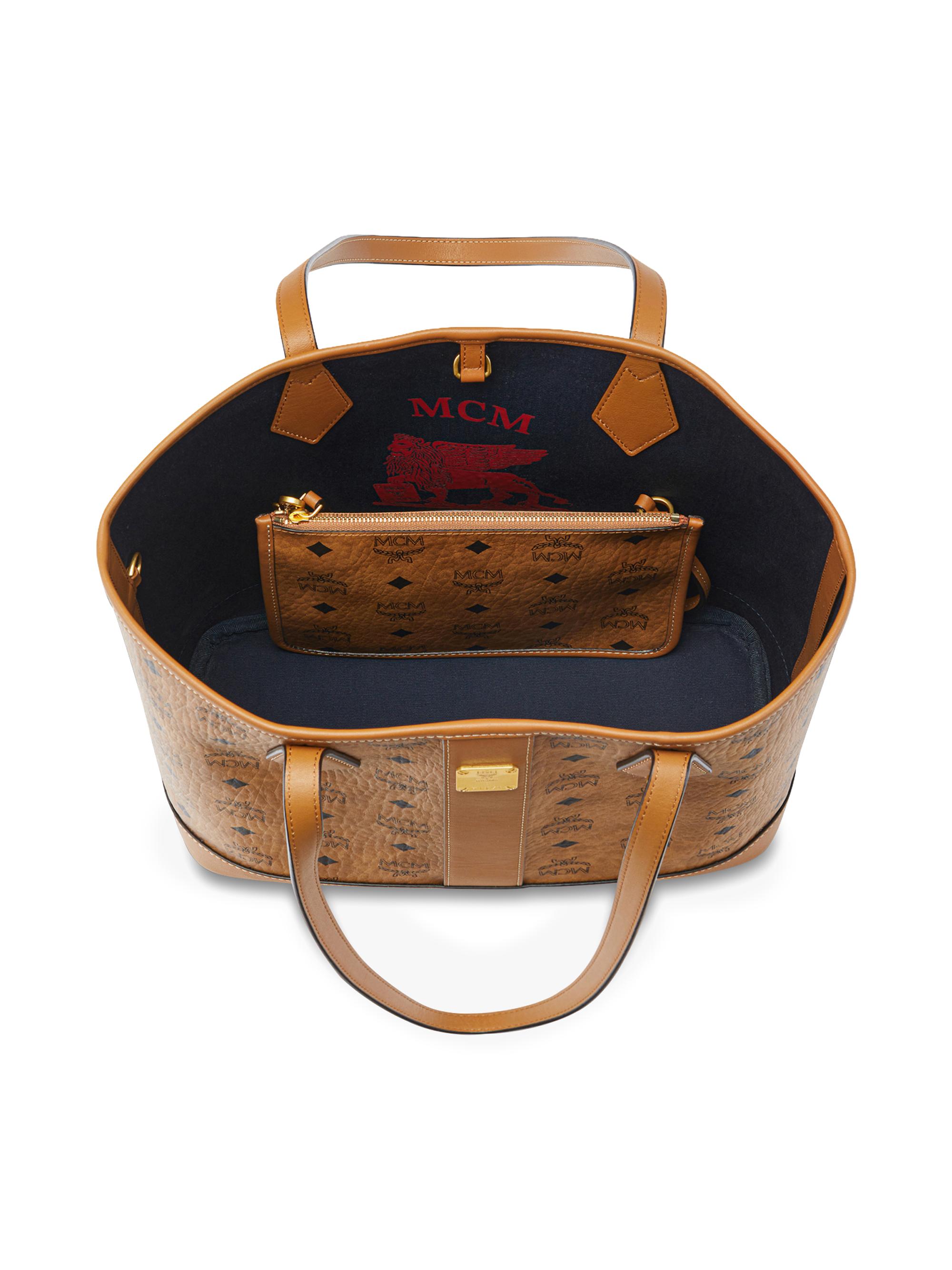 MCM Women's  Liz Visetos Canvas Shopper Tote Bag - Cognac | Thumbnail 3