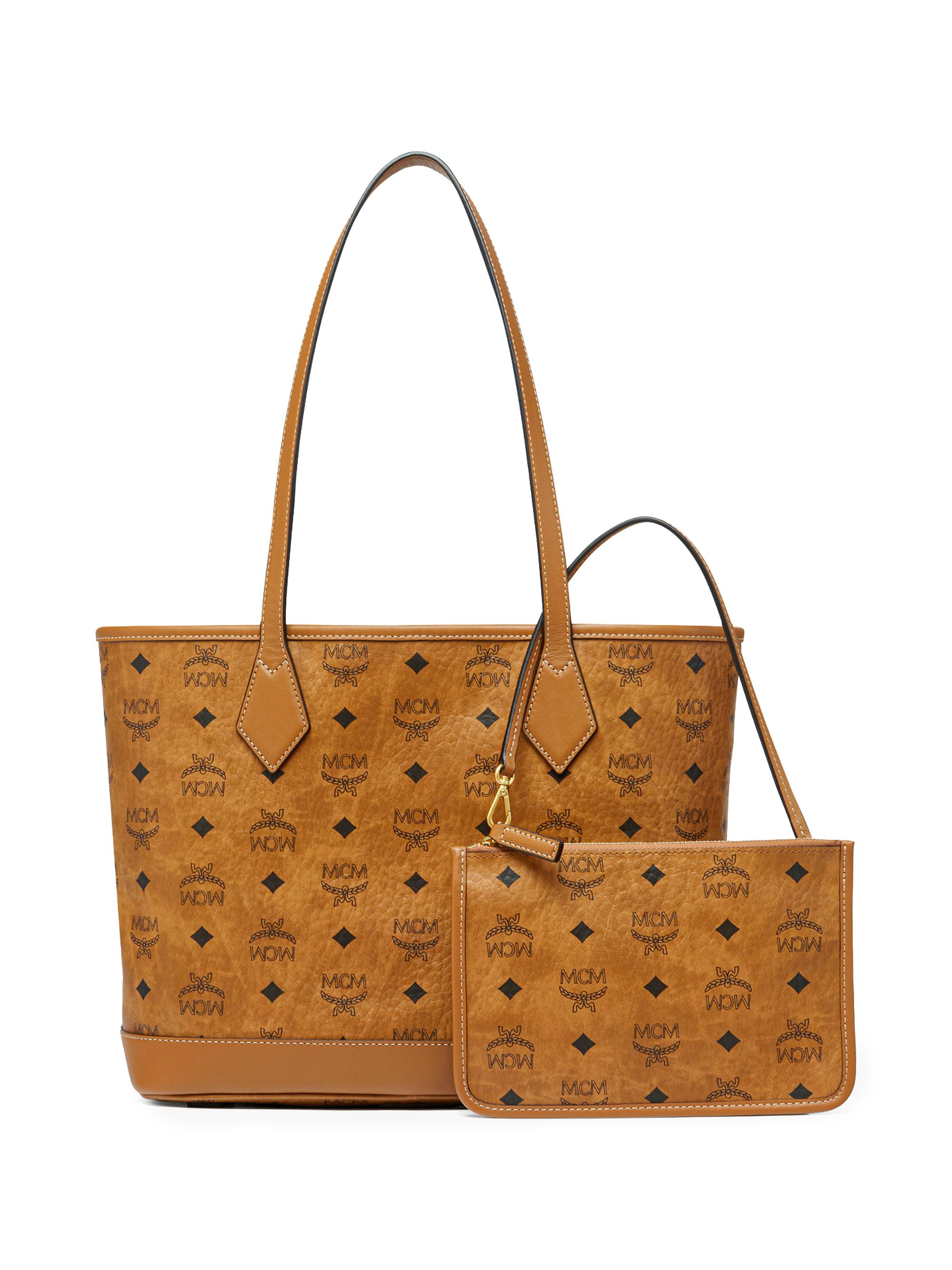 MCM Women's  Liz Visetos Canvas Shopper Tote Bag - Cognac | Thumbnail 4