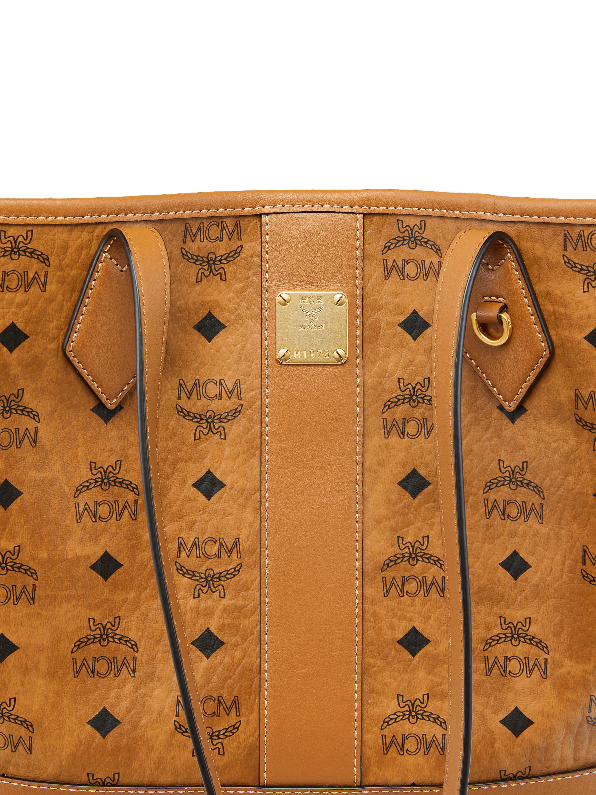 MCM Women's  Liz Visetos Canvas Shopper Tote Bag - Cognac | Thumbnail 5
