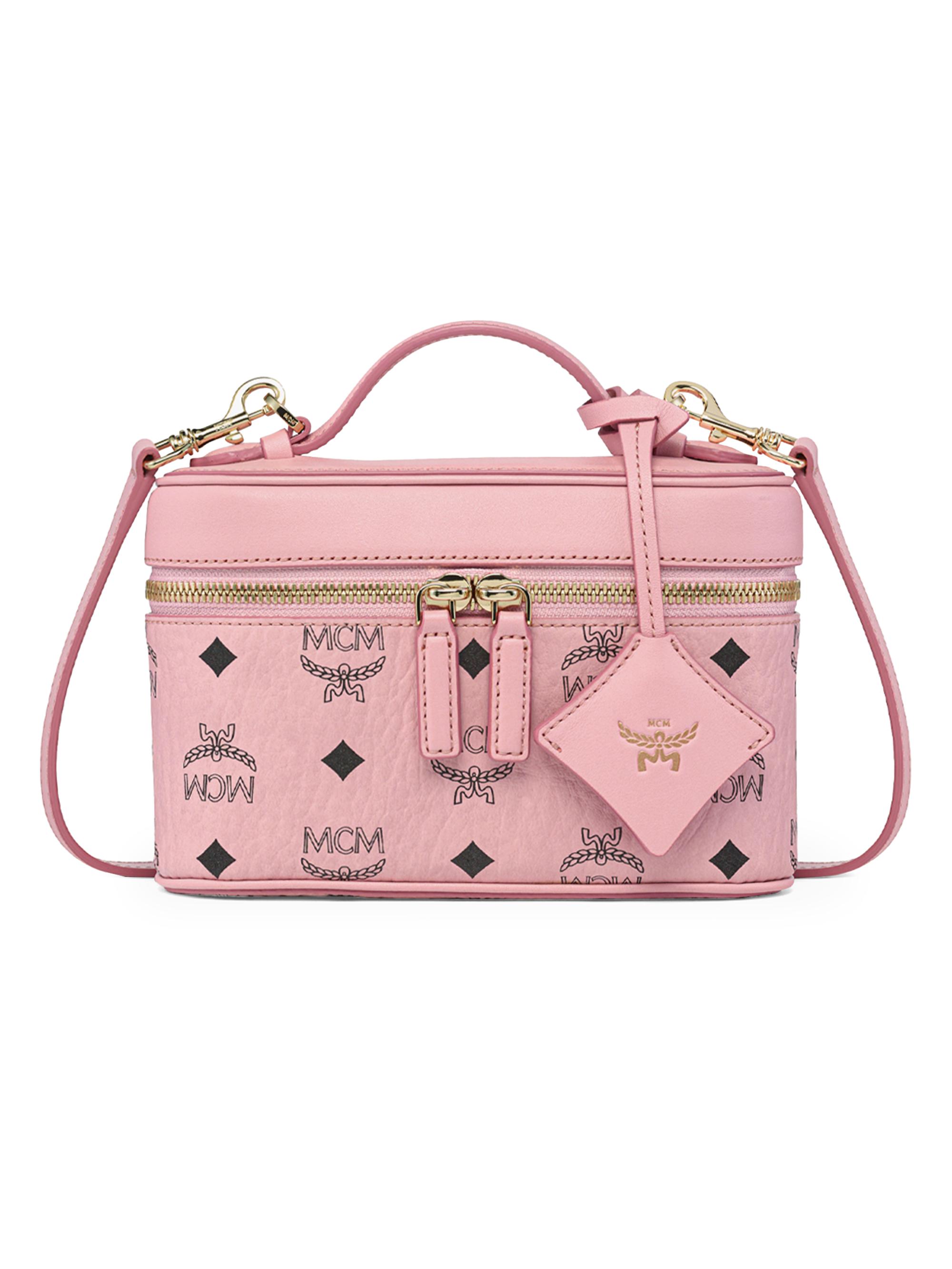 MCM Women's Mini Aren Visetos Leather Crossbody Bag - Soft Pink