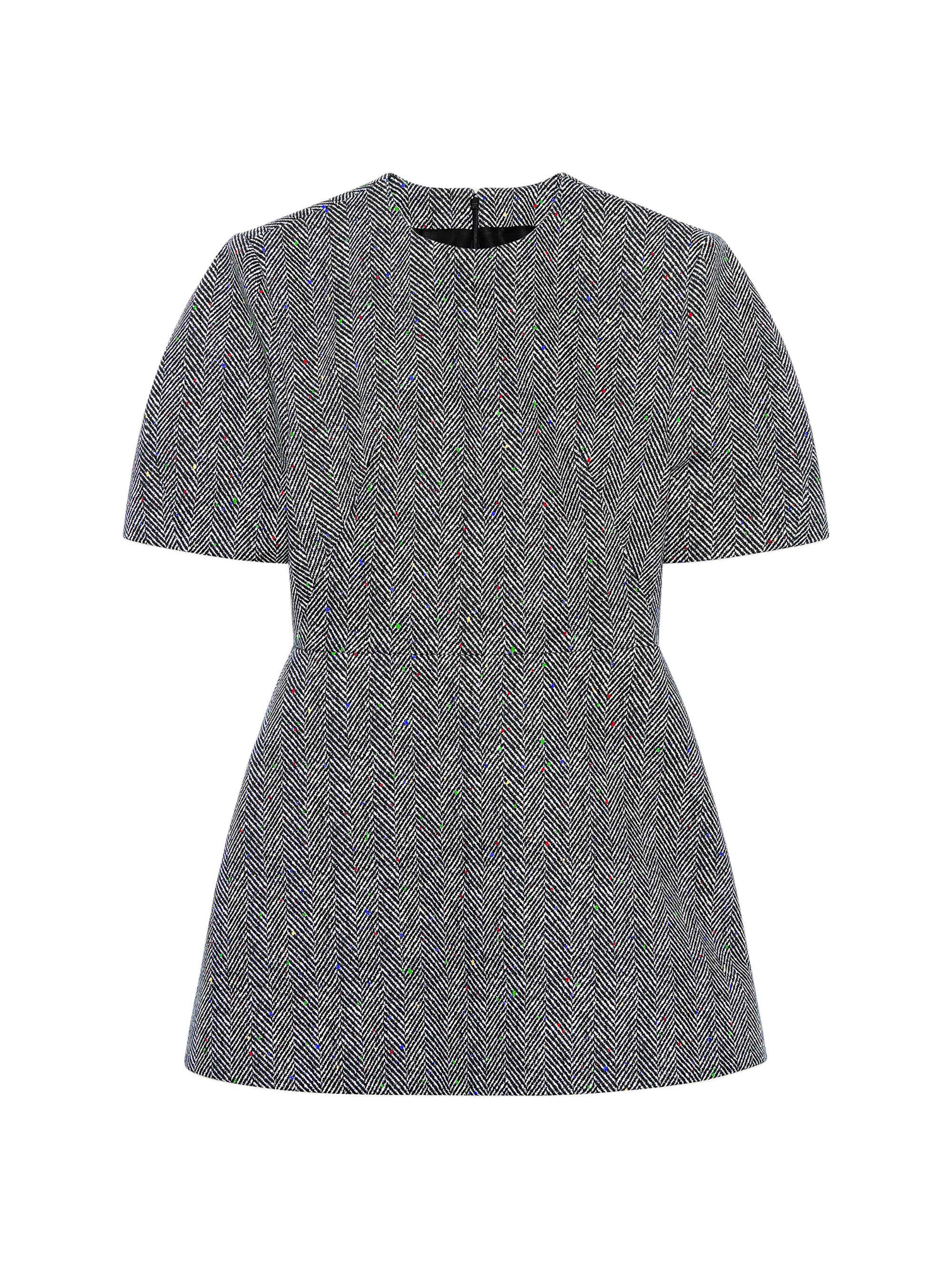 Givenchy Women's Dress in Cotton Herringbone - Black White