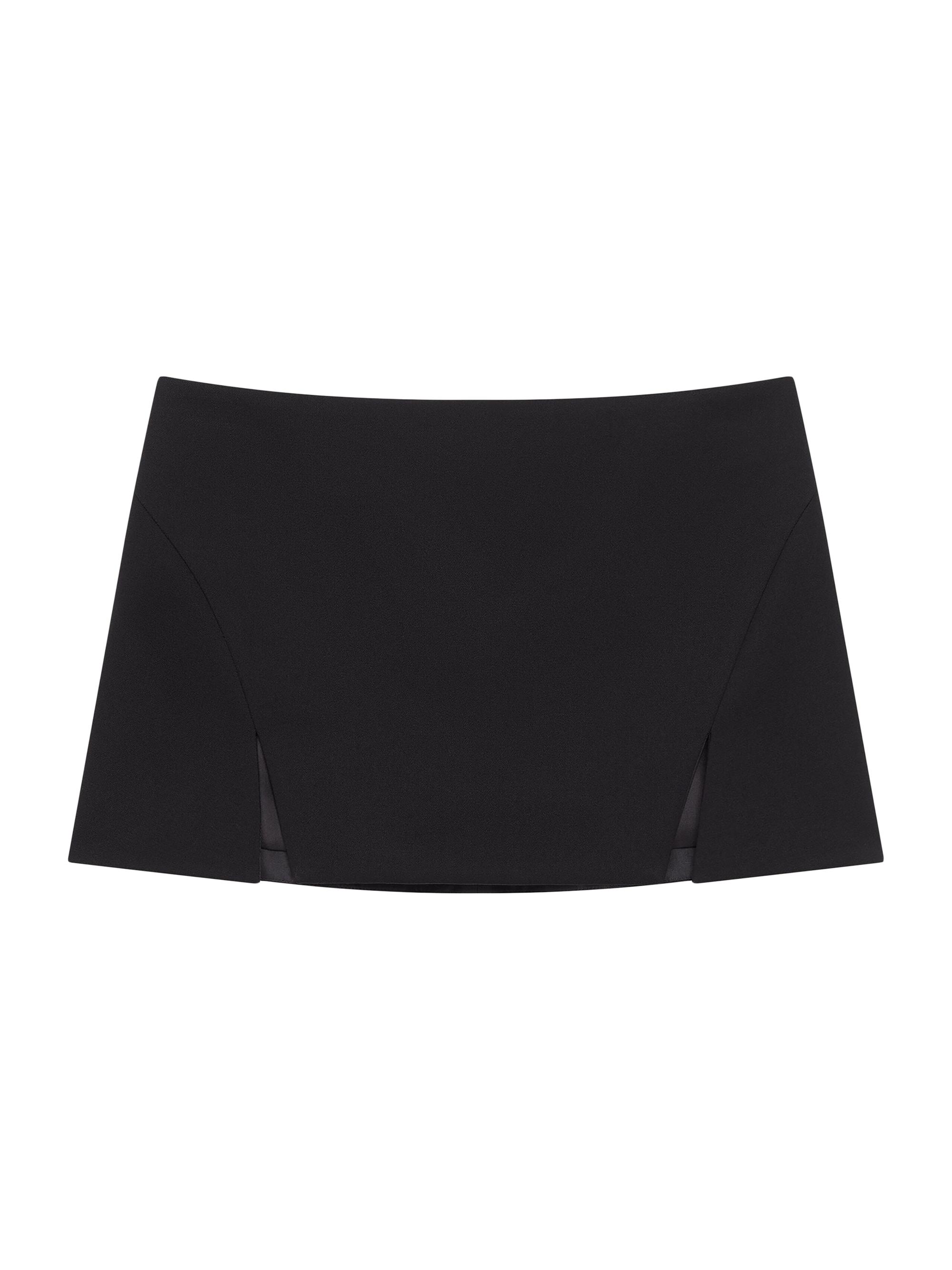 Women’s Mini Cut-Out Skirt in Wool – Black – Size 4