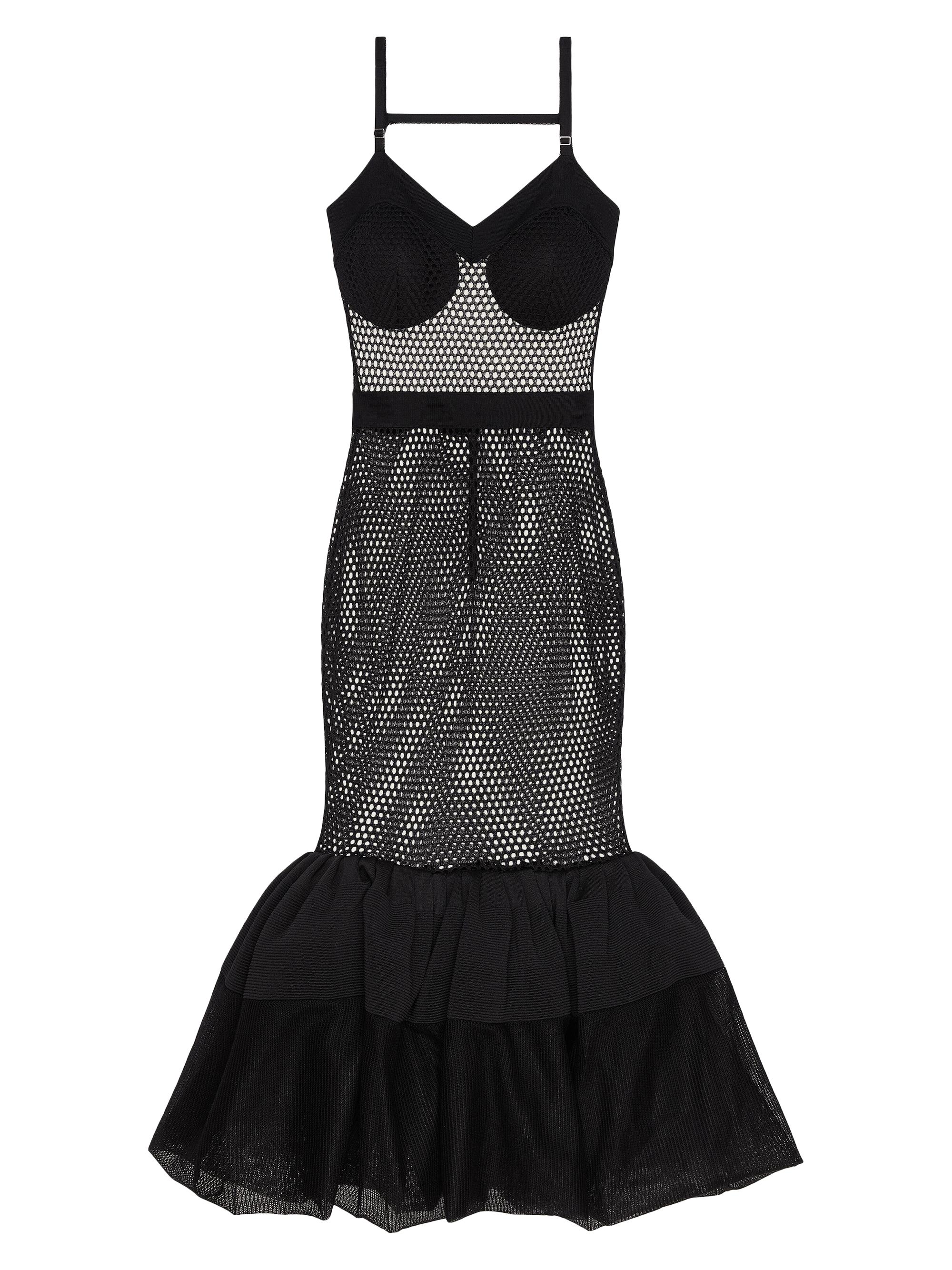 Givenchy Women's Dress in Mesh with Ruffles - Black
