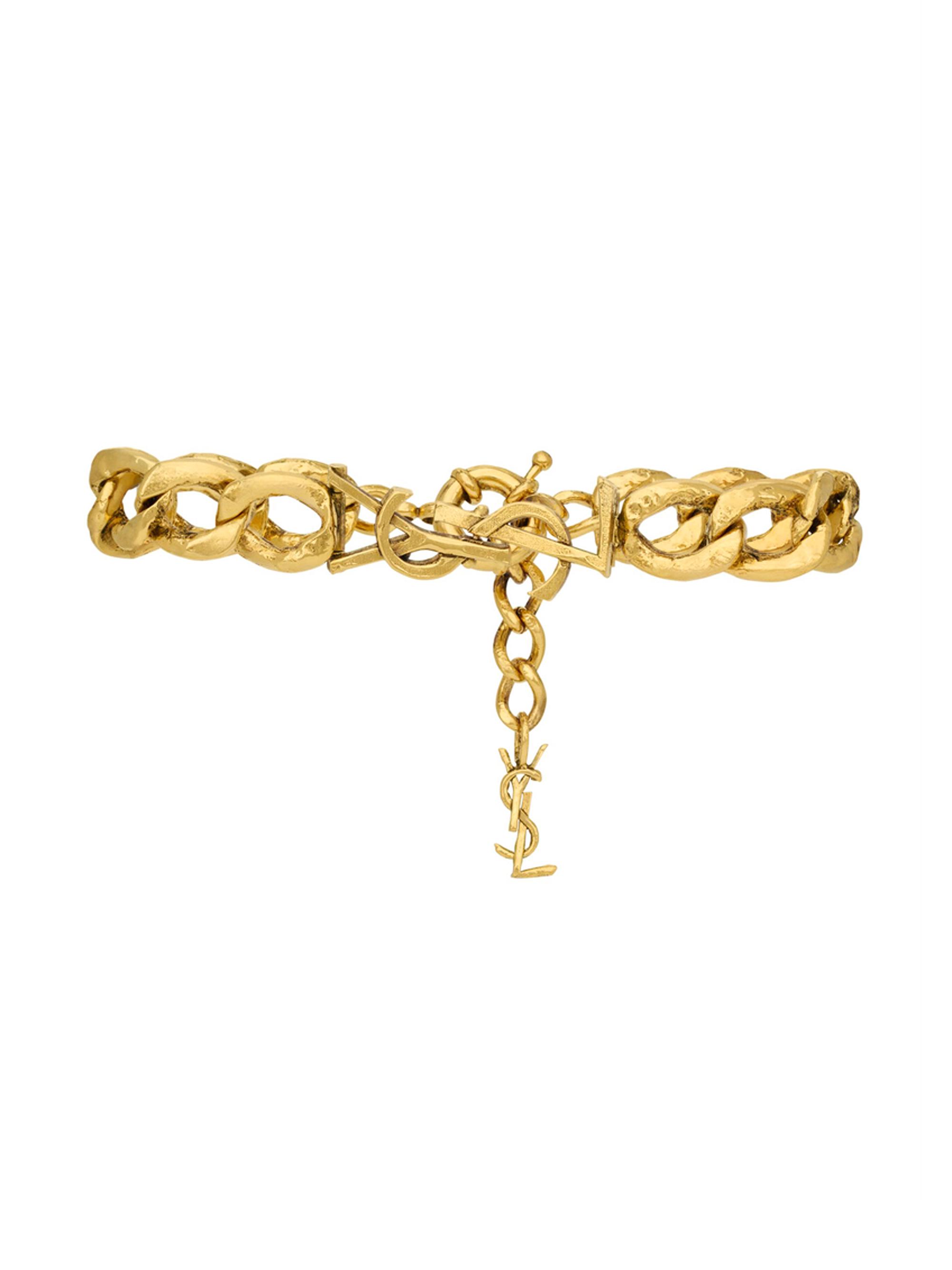 Saint Laurent Women's Cassandre Chain Bracelet in Metal - Patinated Gold