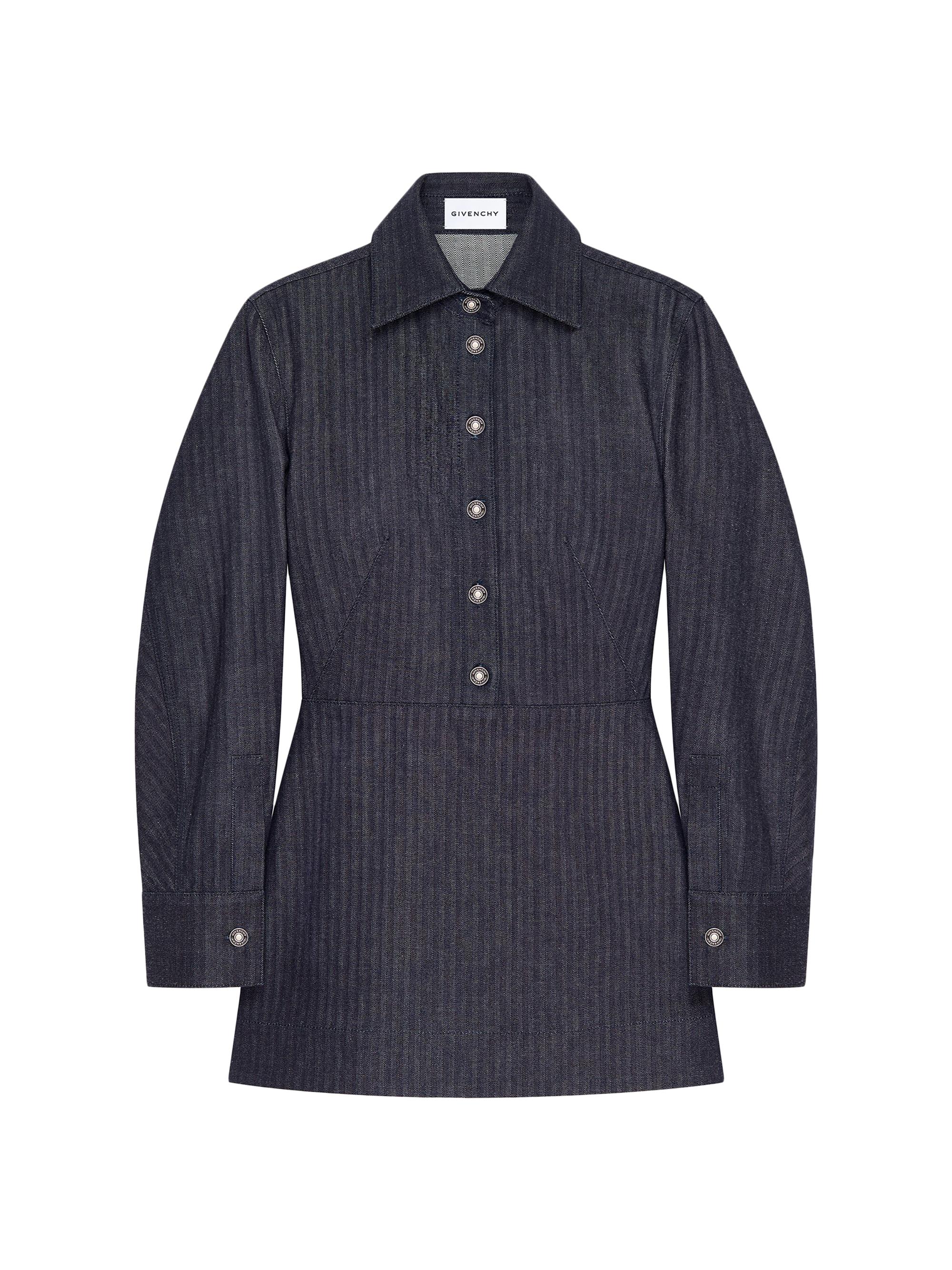 Givenchy Women's Dress in Denim Herringbone - Dark Navy
