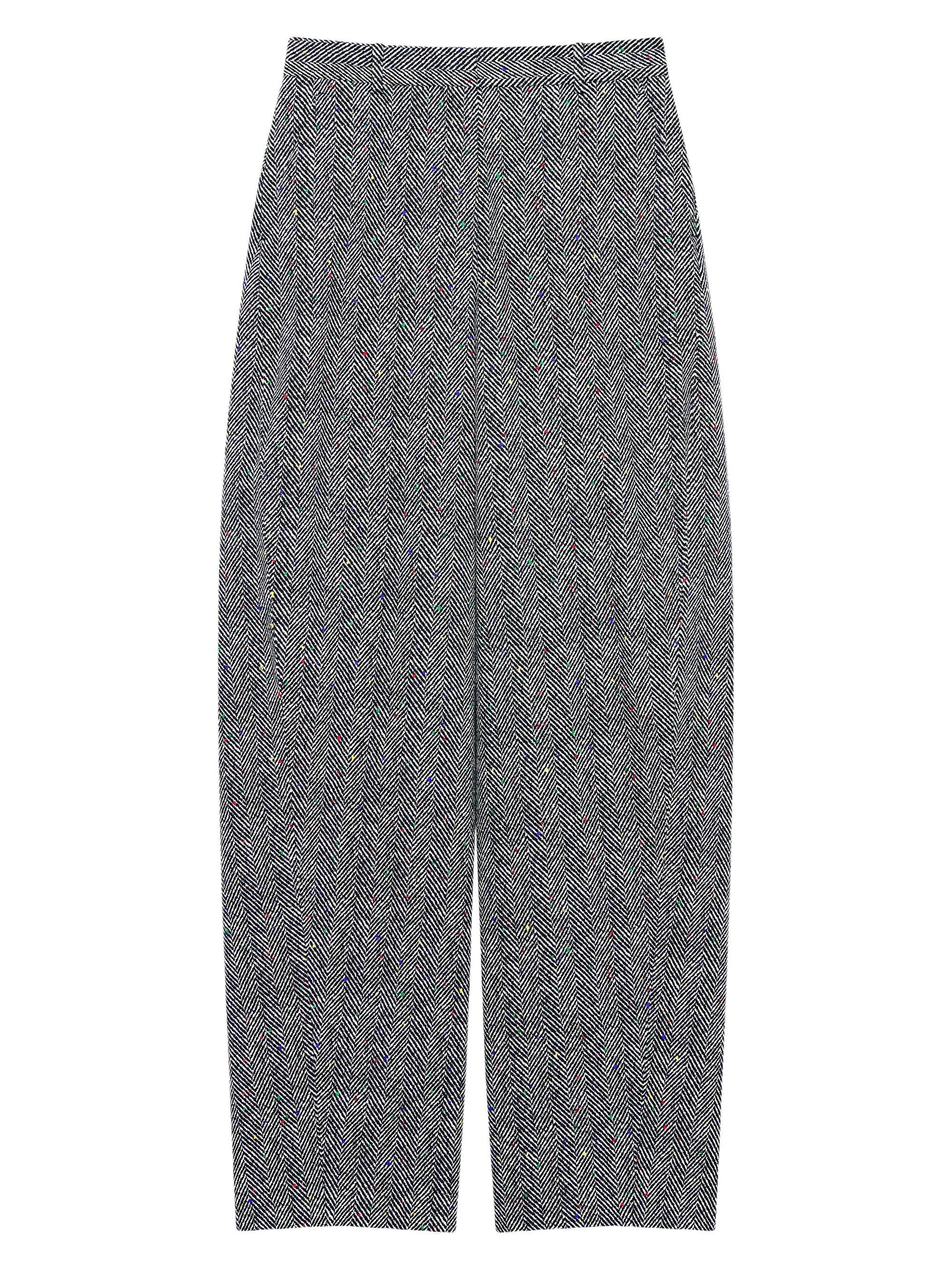 Givenchy Women's Tailored Pants in Cotton Herringbone - Black White