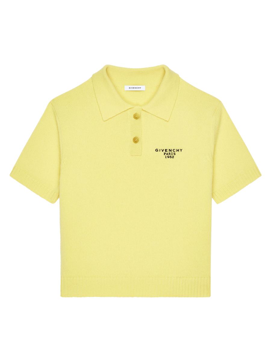 Givenchy Women's Polo In Wool And Cashmere With Paris 1952 In Yellow