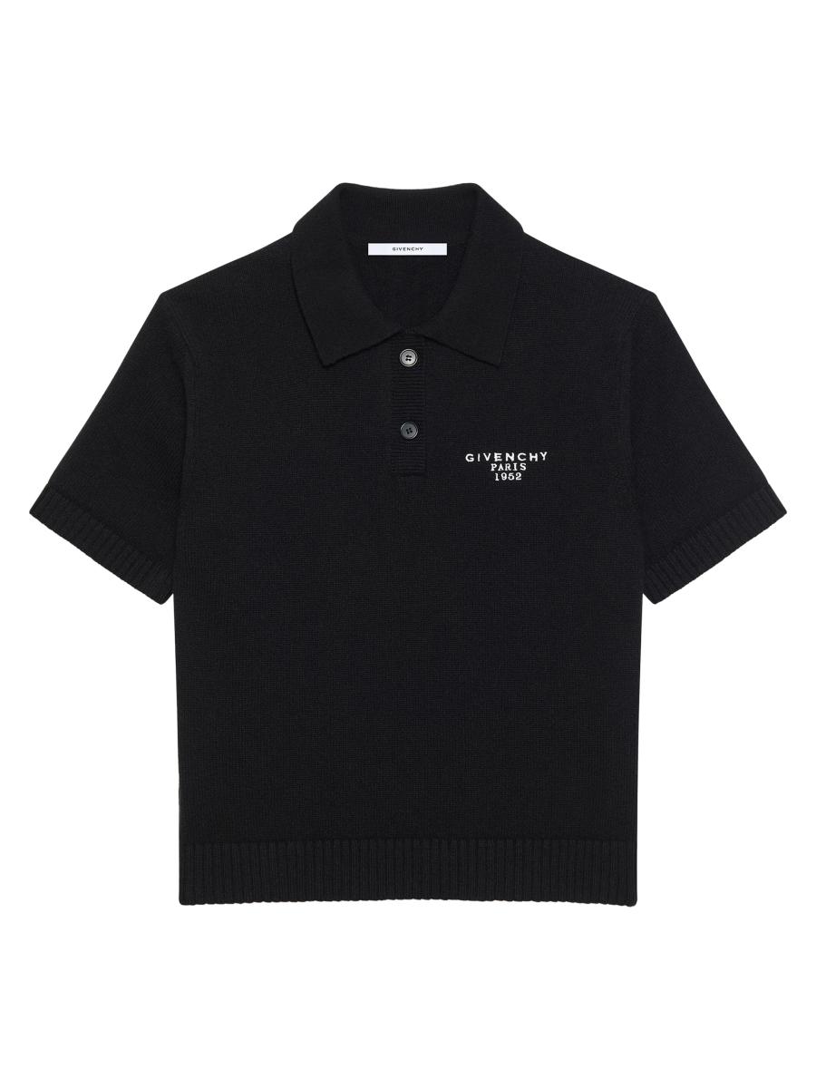 Givenchy Women's Polo In Wool And Cashmere With Paris 1952 In Black