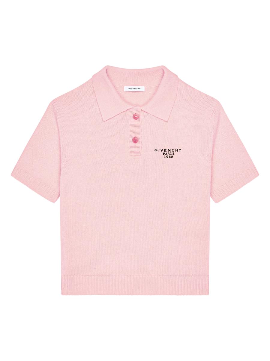 Givenchy Women's Polo In Wool And Cashmere With Paris 1952 In Pink