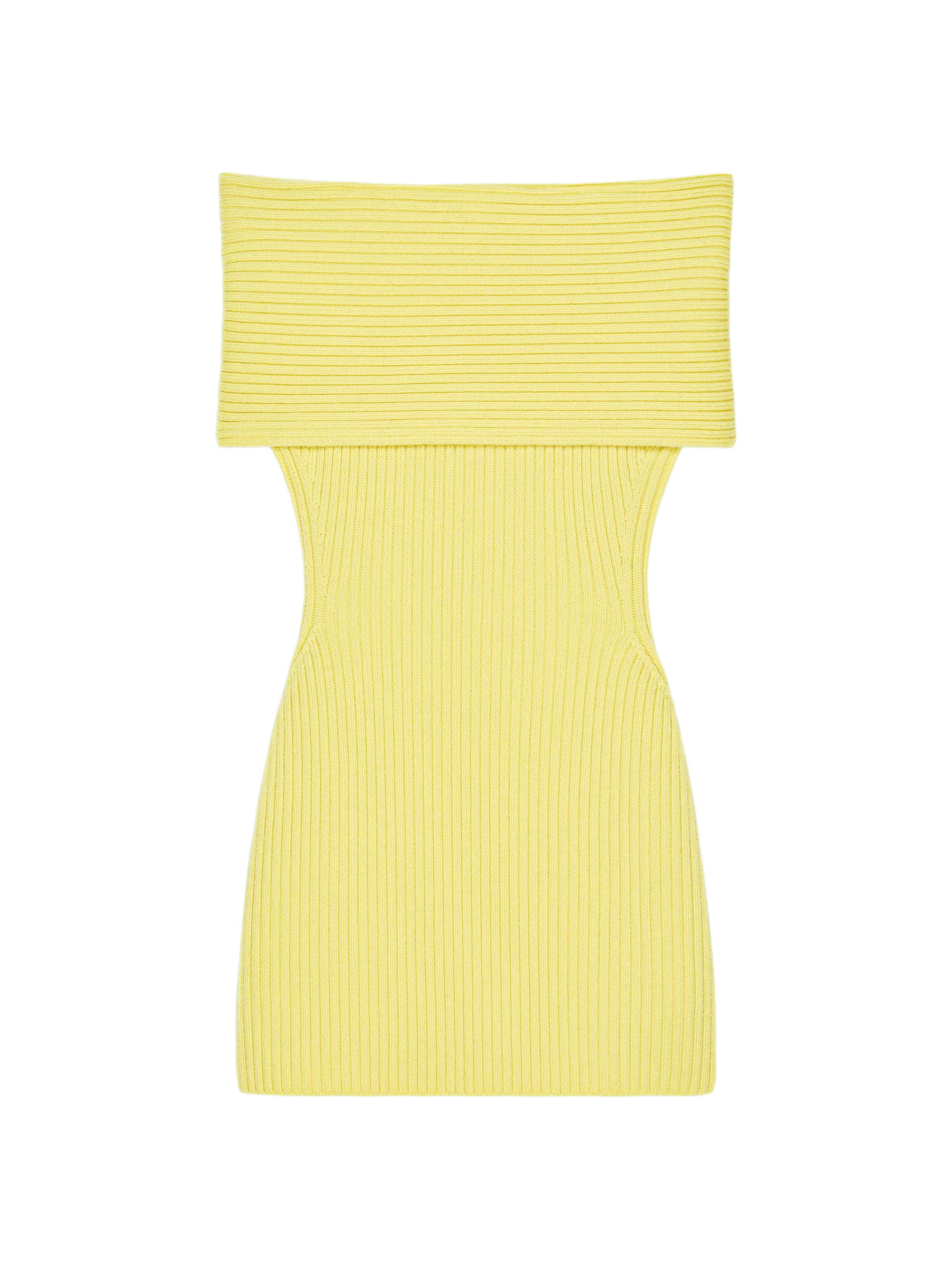 Givenchy Women's Mini Bardot Dress in Wool - Acid Yellow