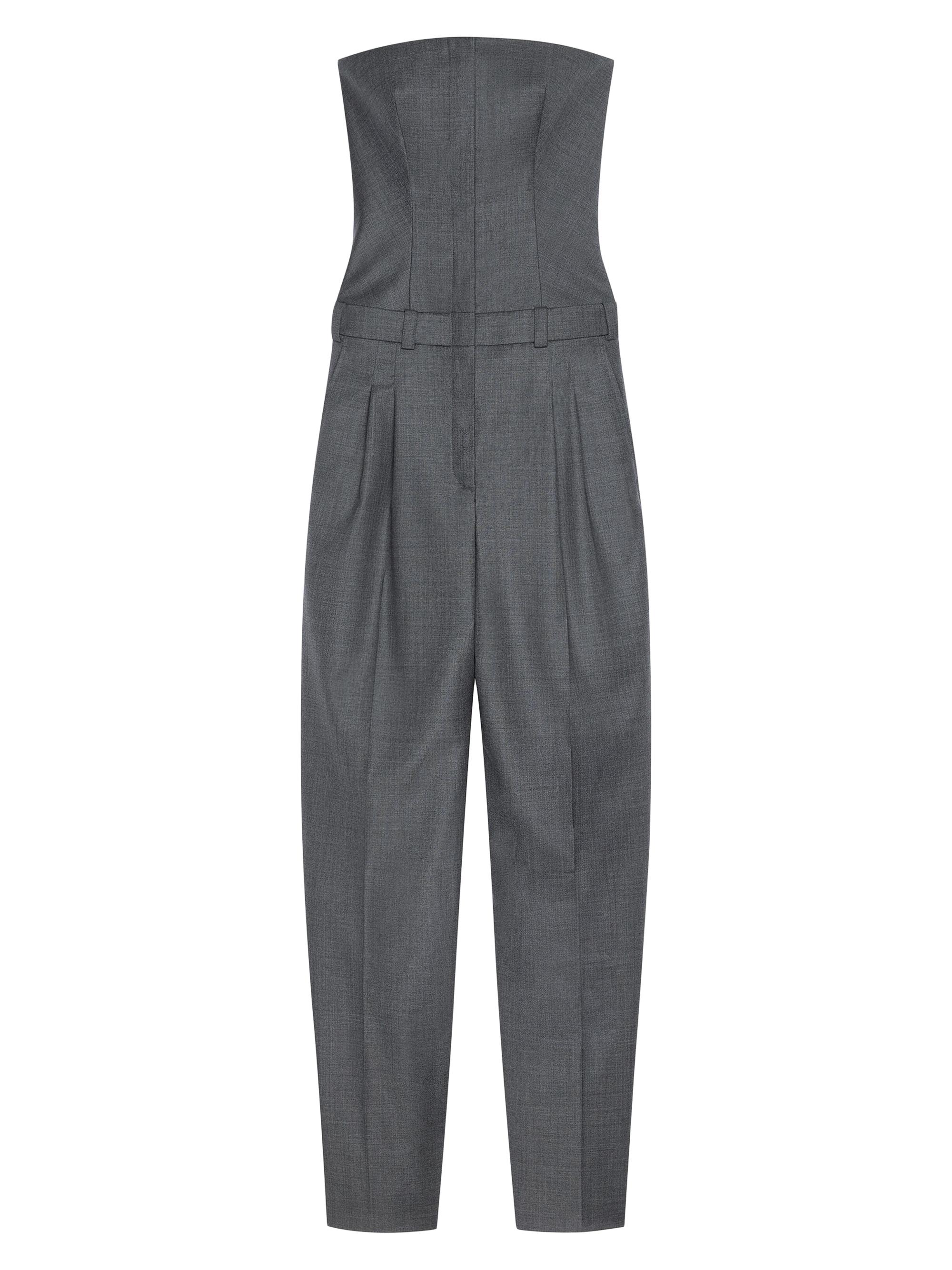 Givenchy Women's Strapless Jumpsuit in Wool - Grey Mix