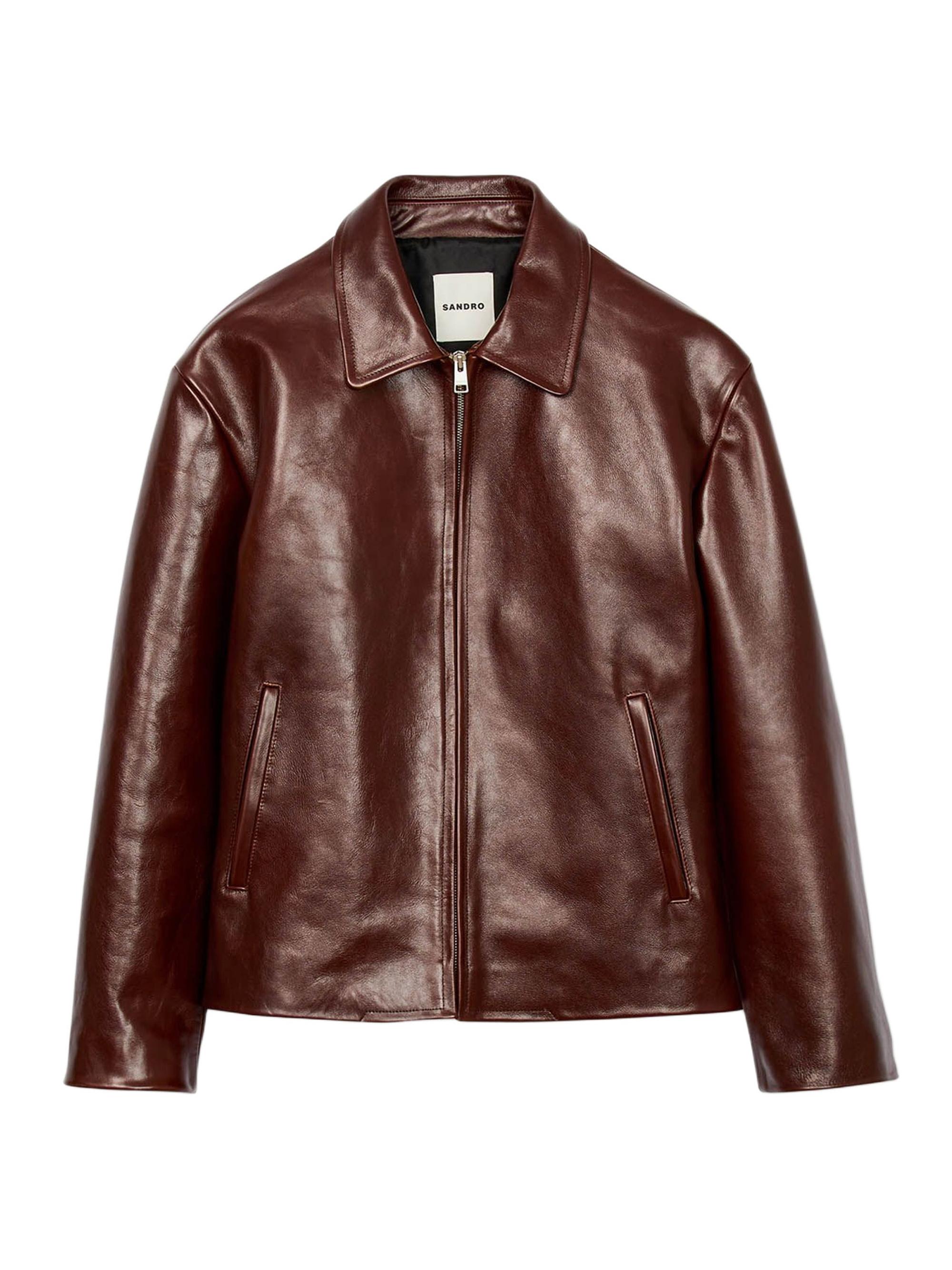 Emporio Armani Leather Button-Front Bomber Jacket | Saks Fifth Avenue