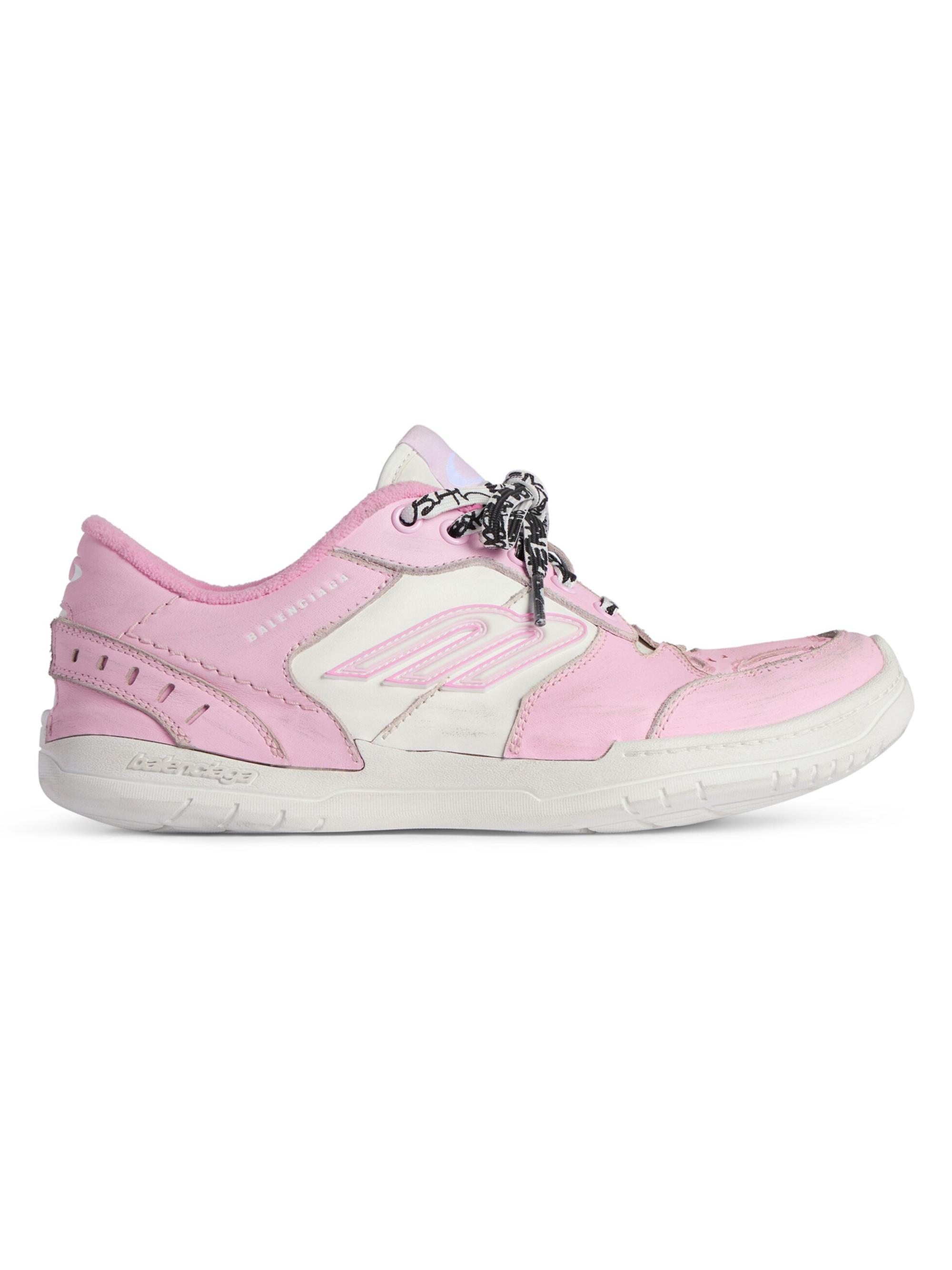 Balenciaga Women's Hamptons Medium Worn-Out Sneakers - Pink White