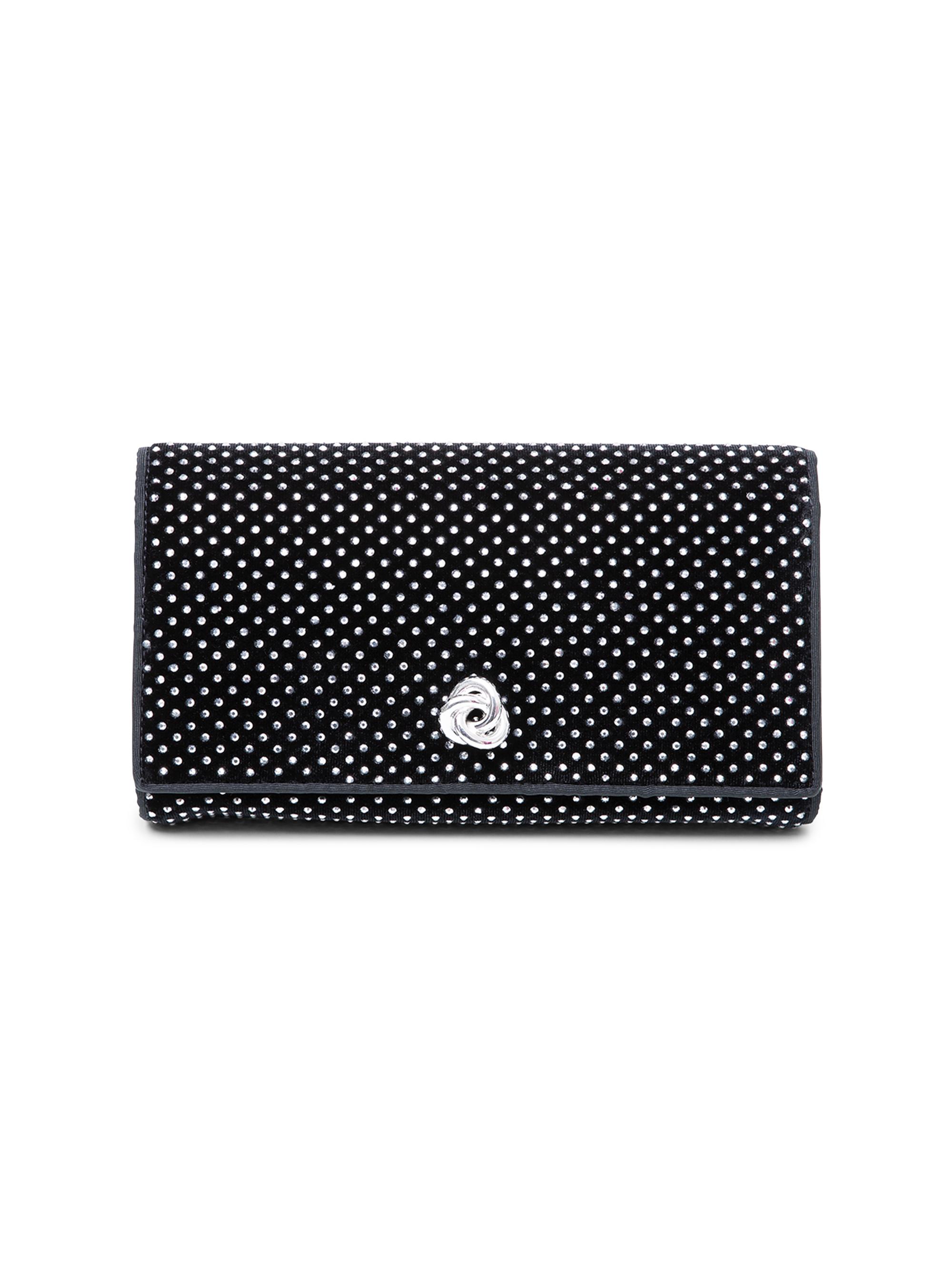 Michelle Wilhite Women's Olivia Rhinestone Velvet Clutch - Black