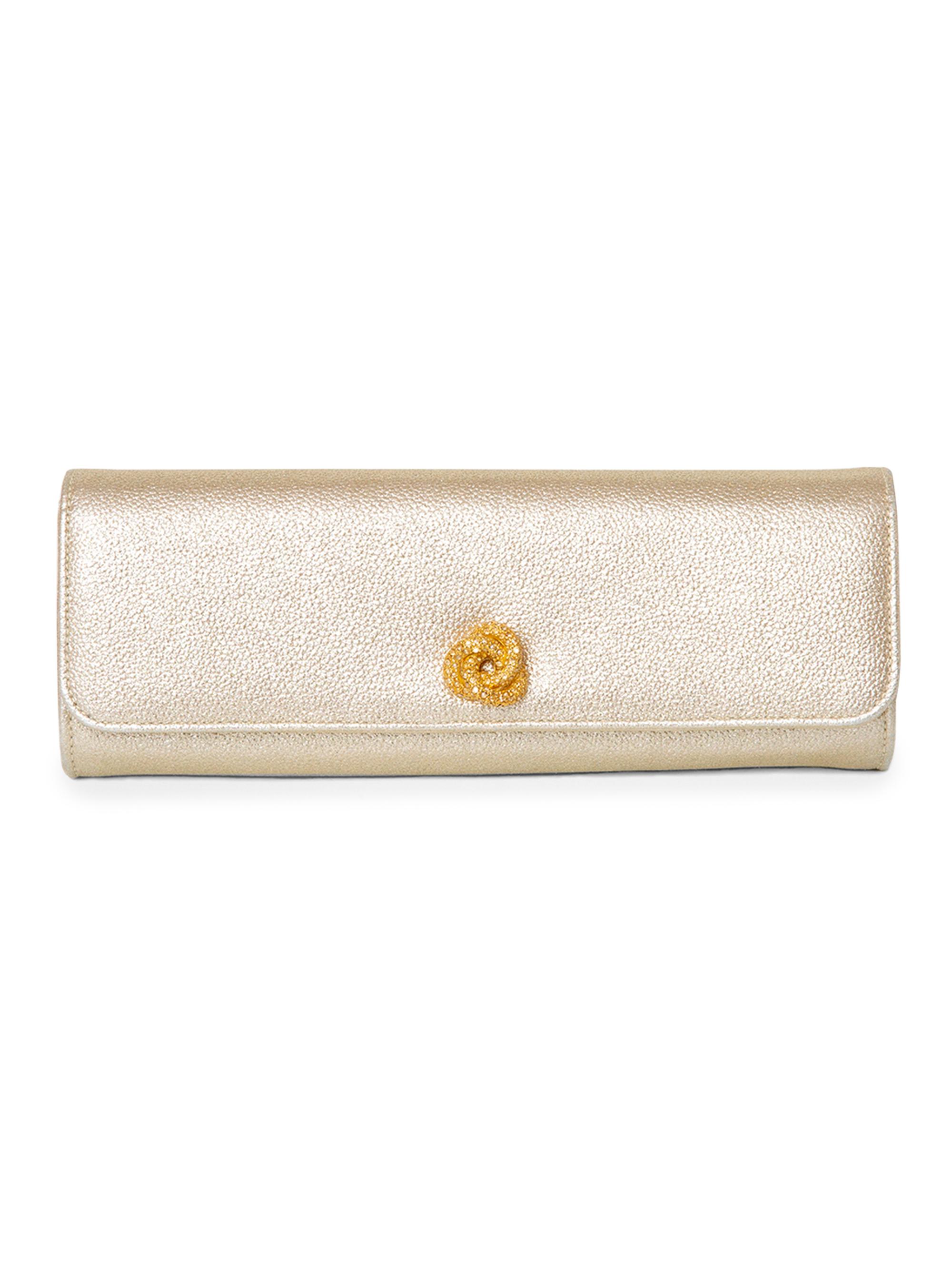 Michelle Wilhite Women's Mini Robbie Metallic Flap Clutch - Gold