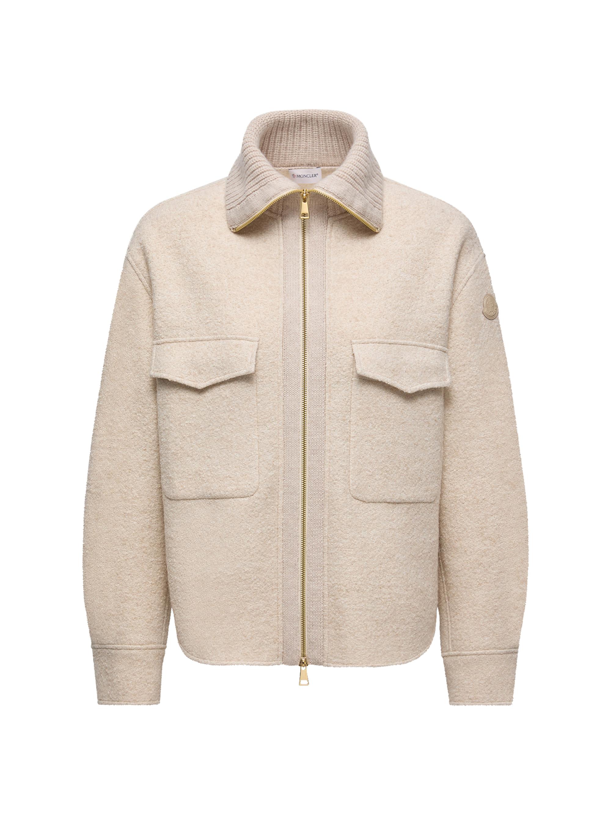 Moncler Women's Shirt in Boucle Wool Blend - Light Beige