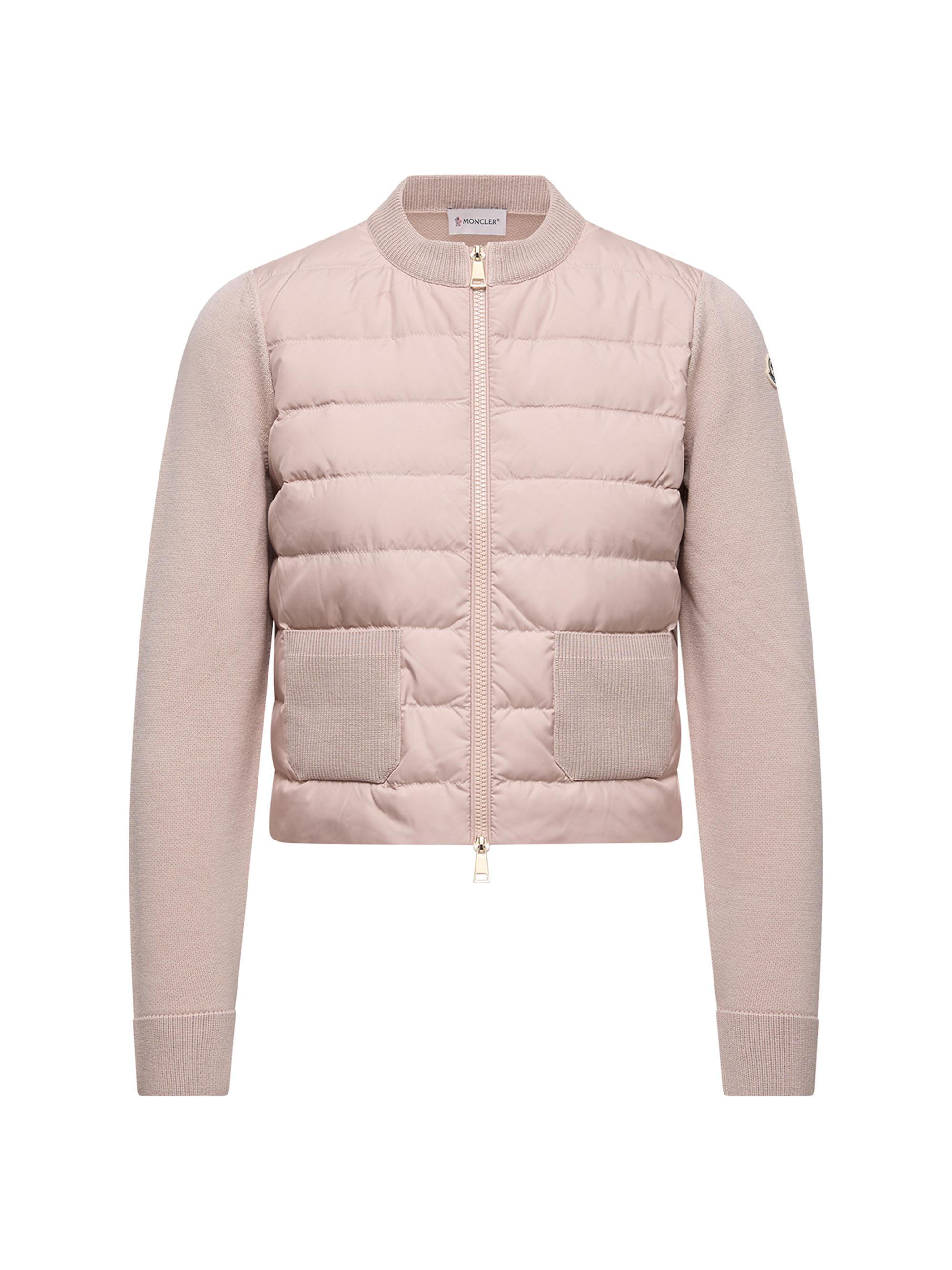 Moncler Women's Down Filled Cardigan in Wool - Beige